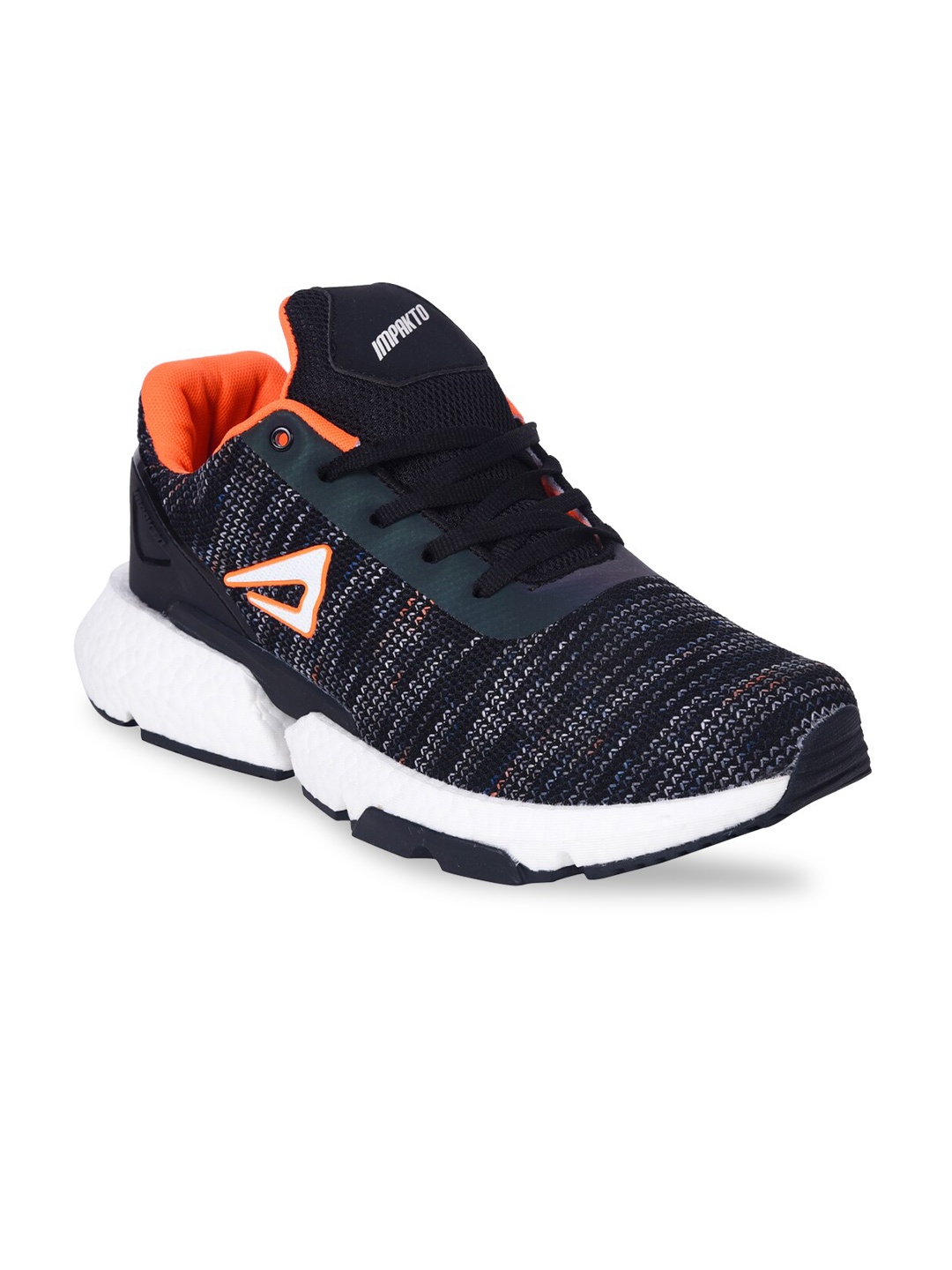 

IMPAKTO Men Black & Orange Running Shoes