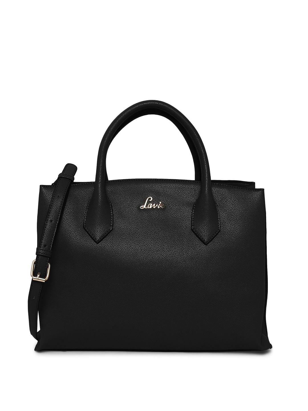 

Lavie Black Solid Handheld Bag with Detachable Sling Strap