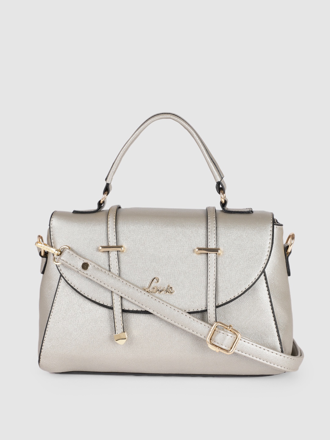 

Lavie Beech Women Grey Solid Satchel Handbag