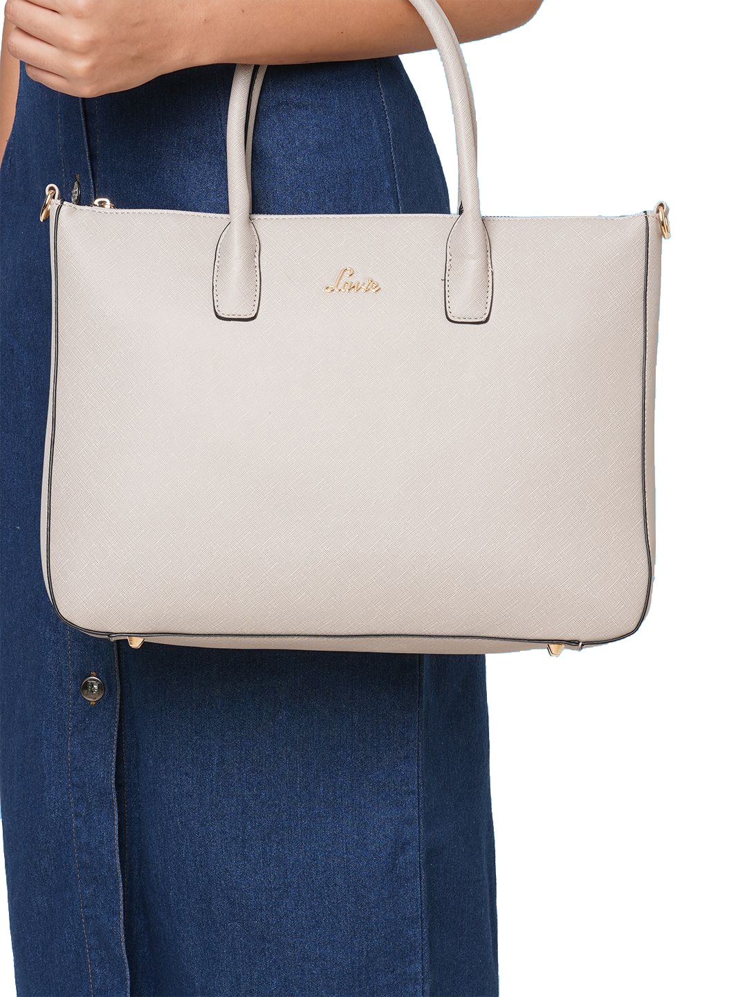 

Lavie Raily Women Grey Large Tote Handbag, Beige