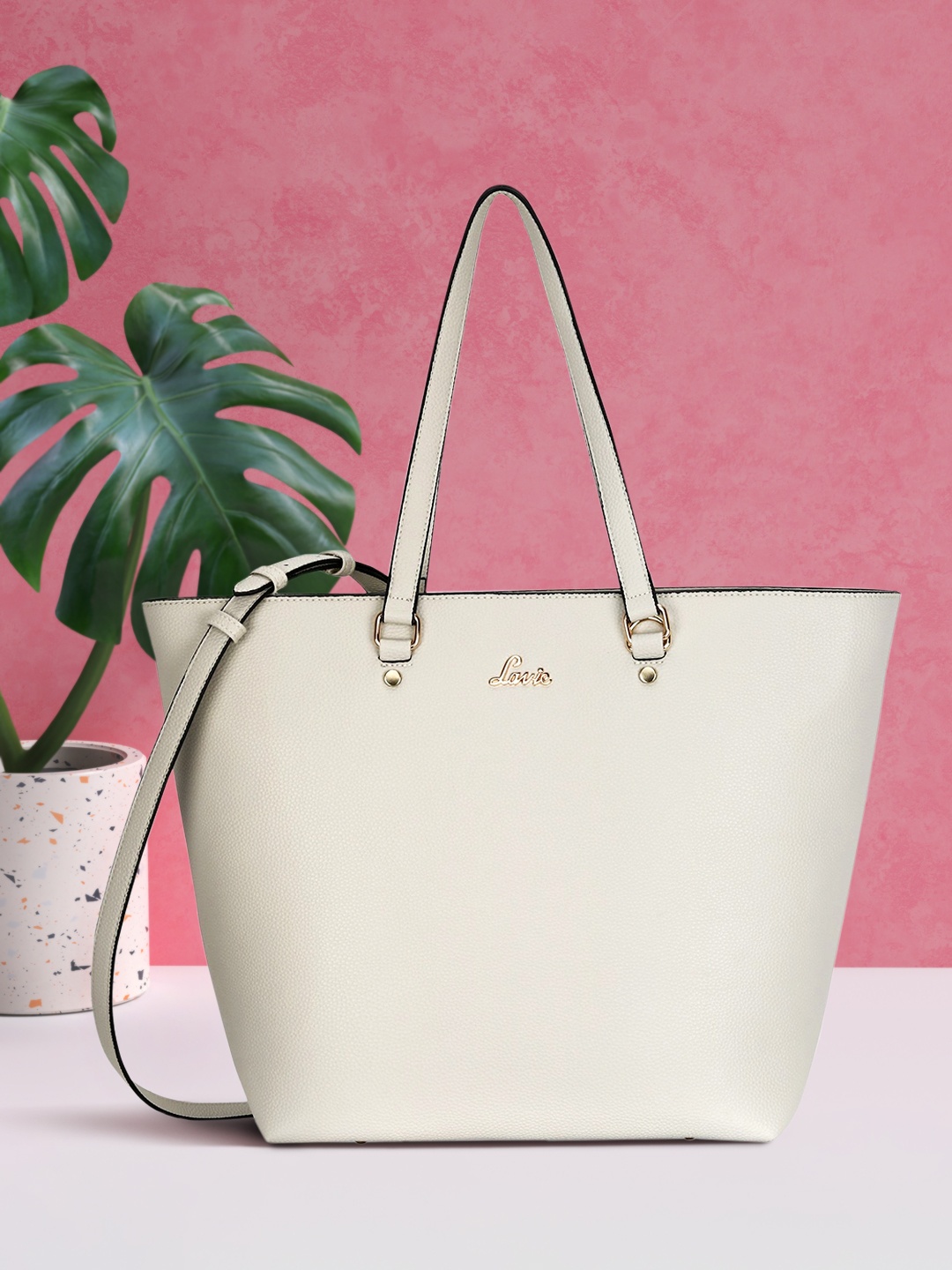 

Lavie Off White Solid Shoulder Bag