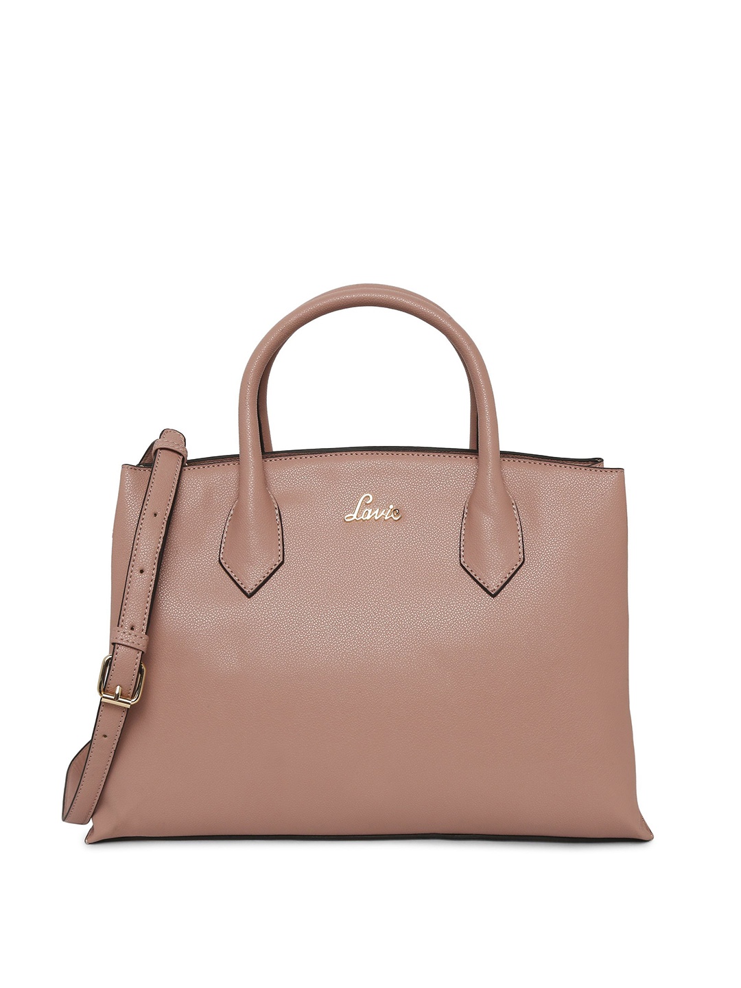

Lavie Pink Solid Structured Handheld Bag
