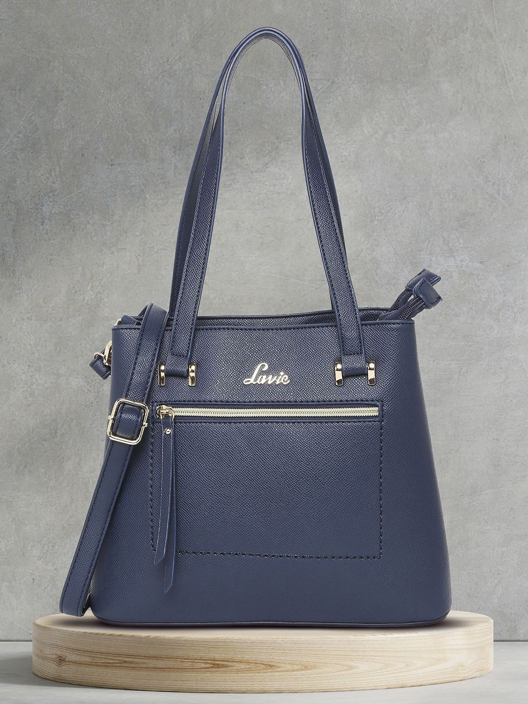 

Lavie Chandra Women Navy Blue Medium Satchel Handbag