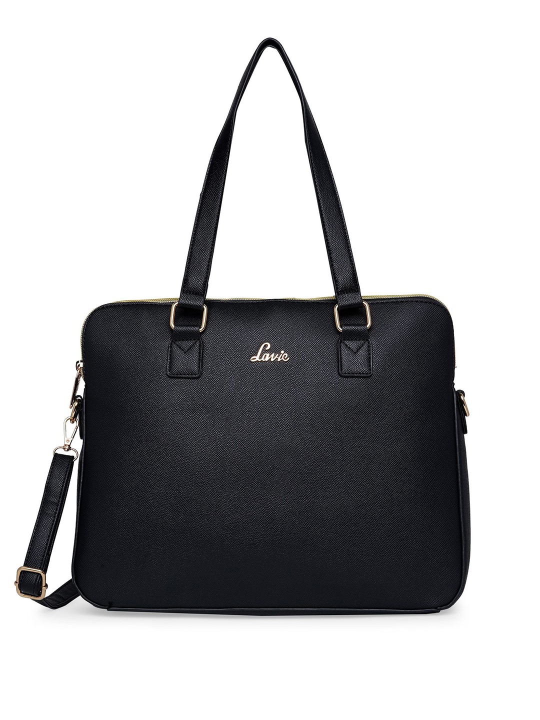 

Lavie Women Black Textured 16 Inch Laptop Bag