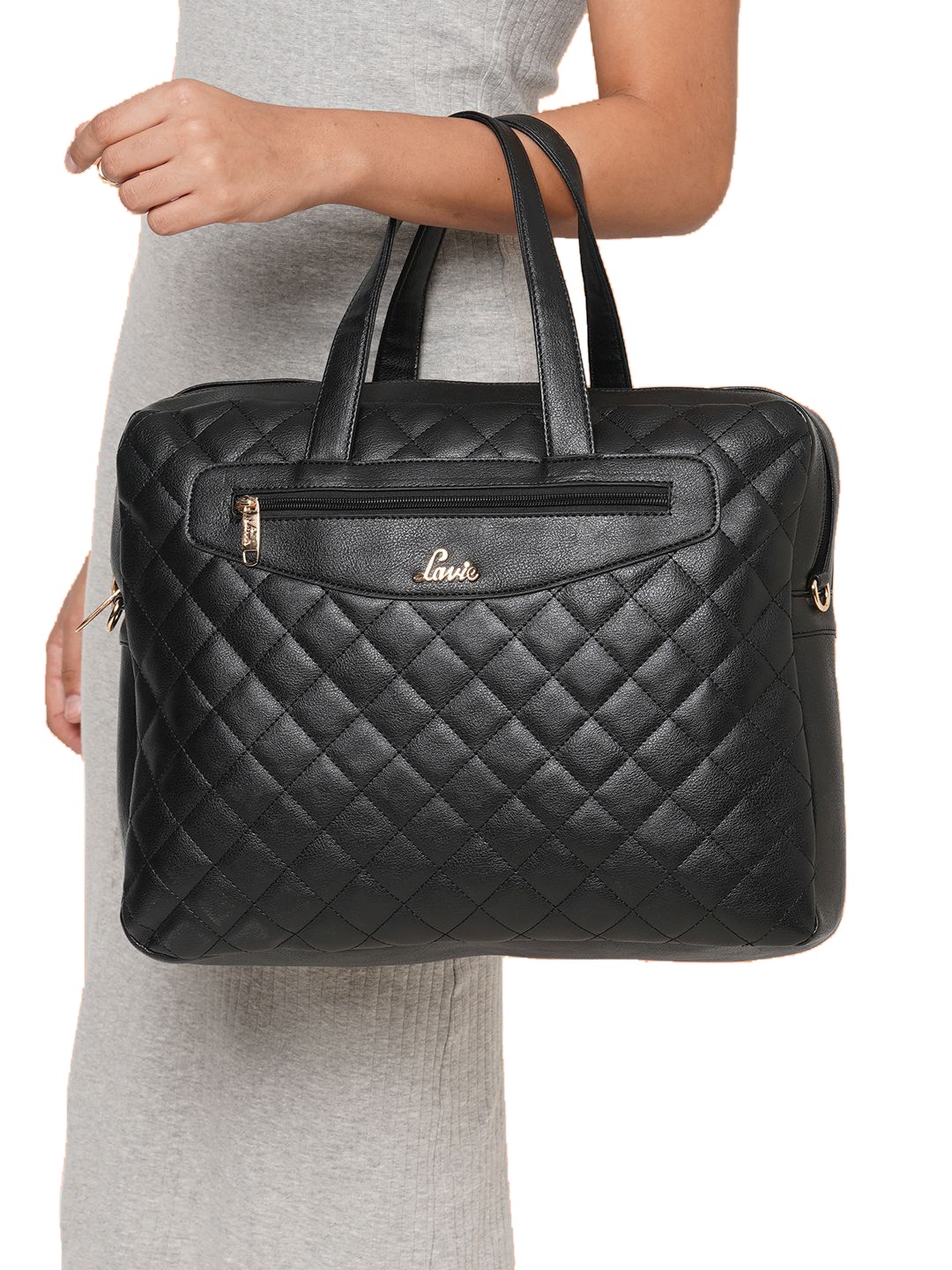 

Lavie Afwaa Women Black Laptop Handbag