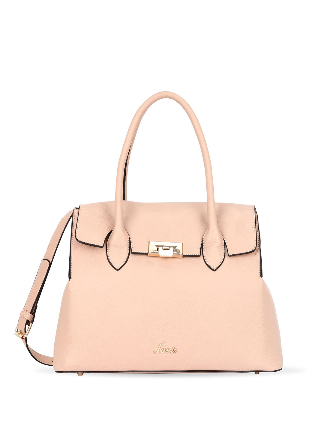 

Lavie Peach-Coloured Solid Satchel