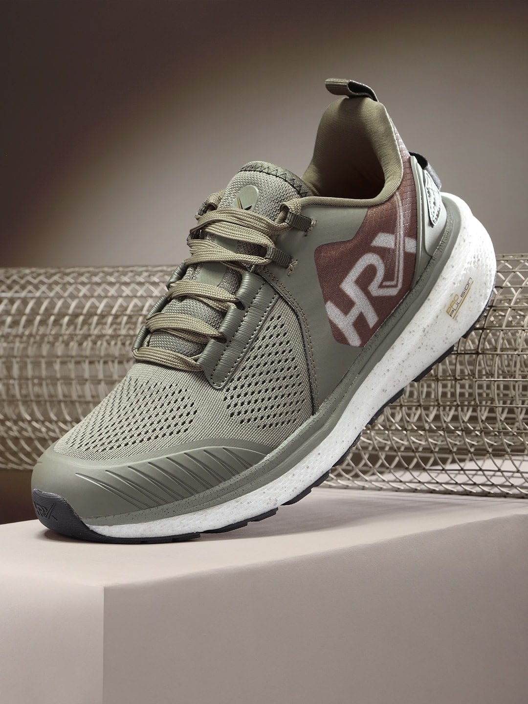 

HRX by Hrithik Roshan Men Olive Green Propulsion Running Shoes