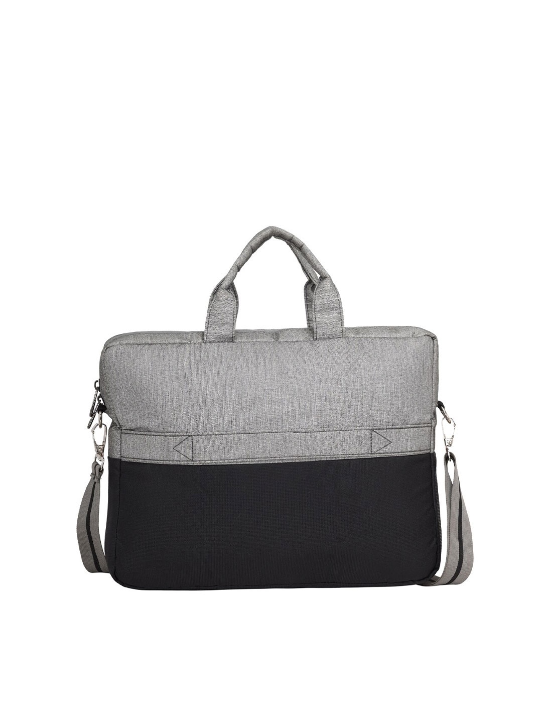 

Fly Fashion Unisex Silver-Toned & Black Colourblocked Laptop Bag