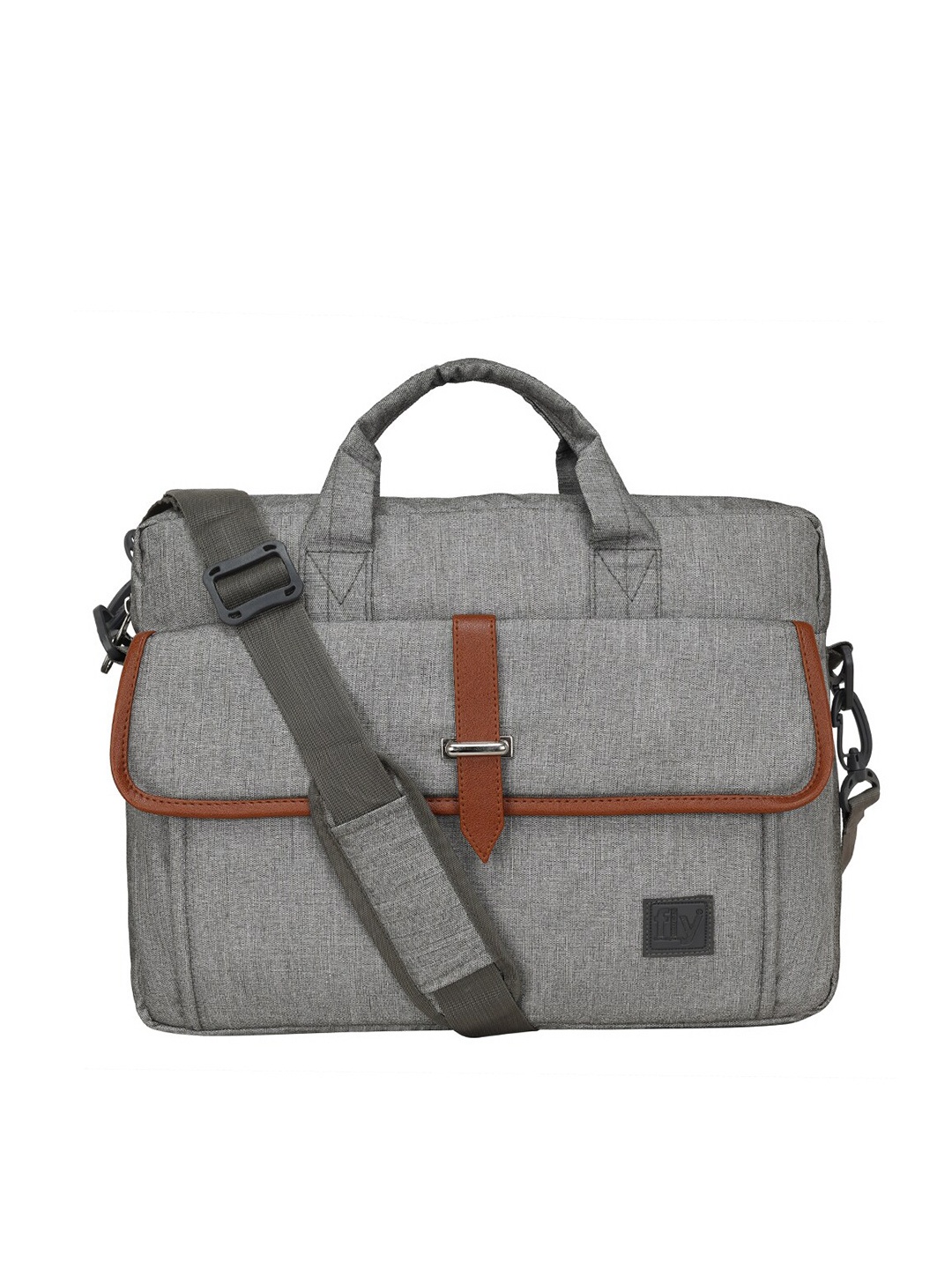 

Fly Fashion Unisex Grey & Brown Textured Laptop Bag