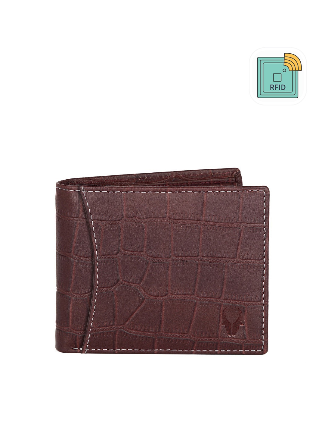 

WildHorn Men Maroon Textured Two Fold Leather Wallet