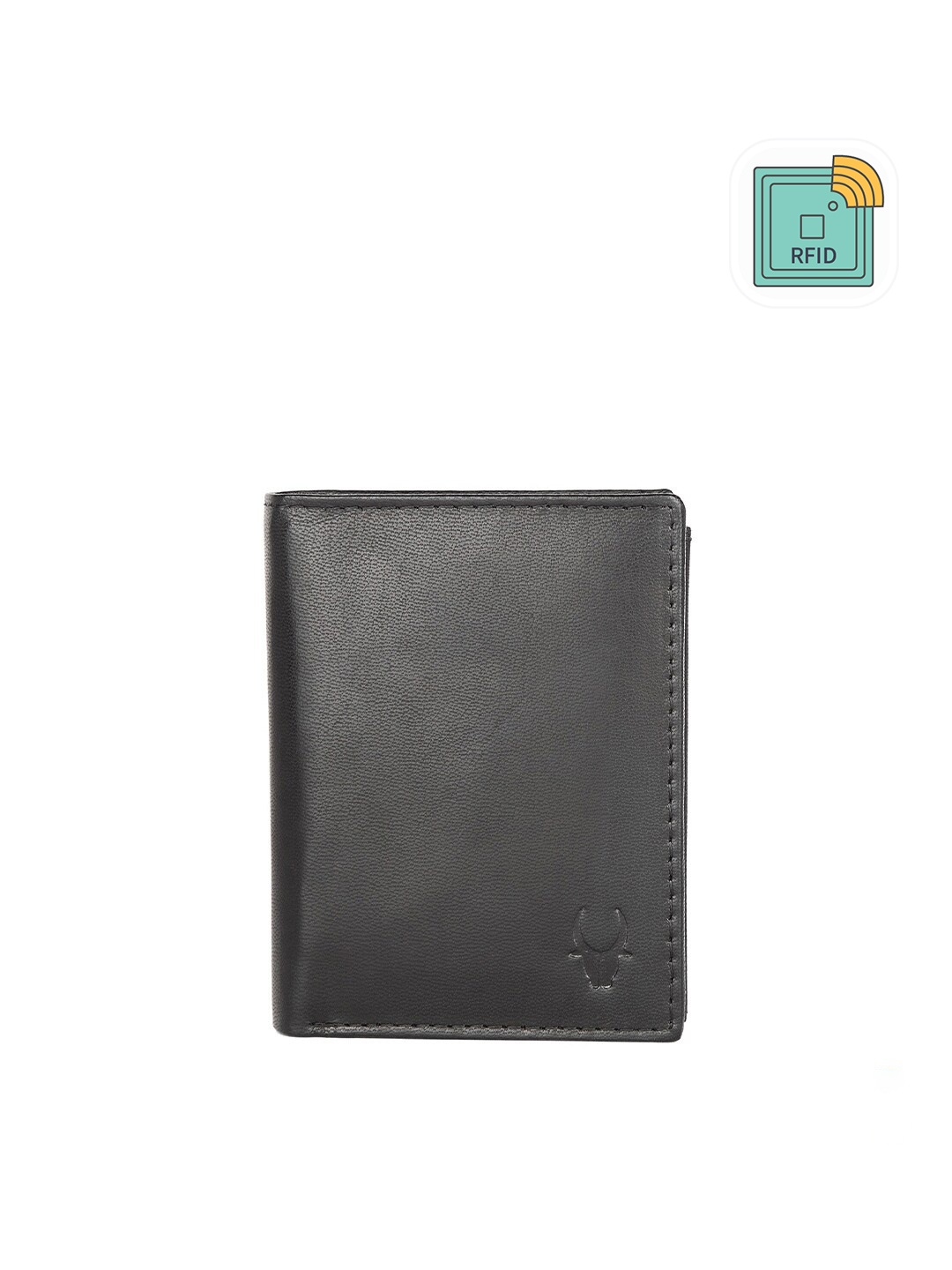 

WildHorn Men Black Textured Two Fold Wallet