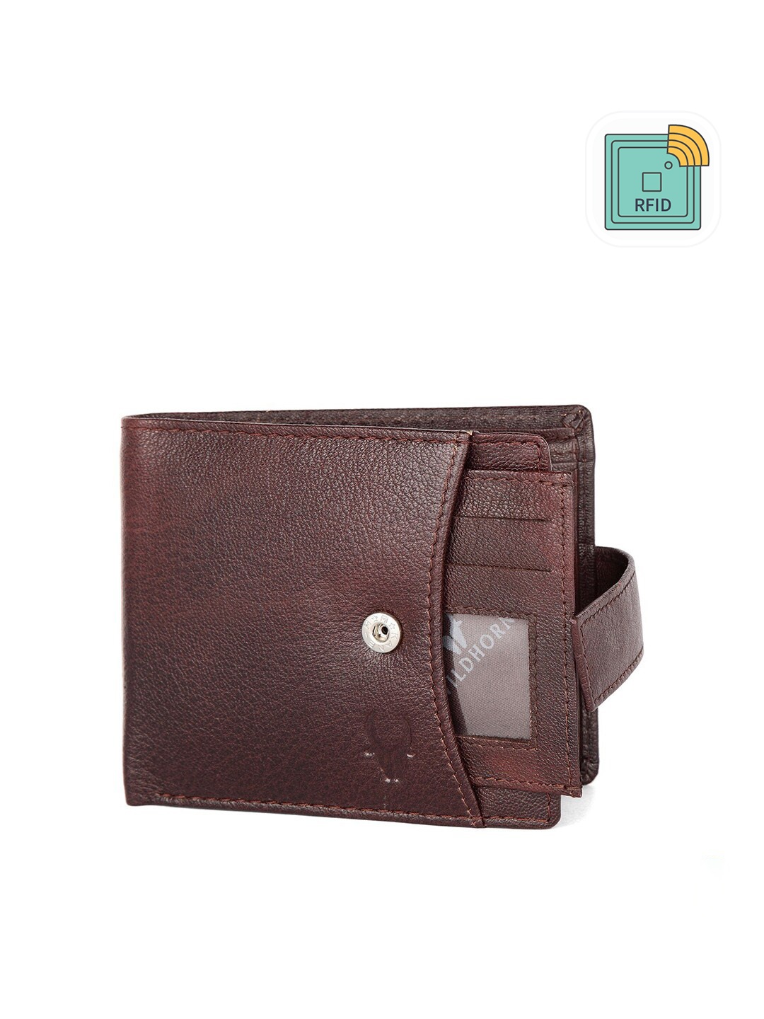 

WildHorn Men Maroon Textured Two Fold Wallet