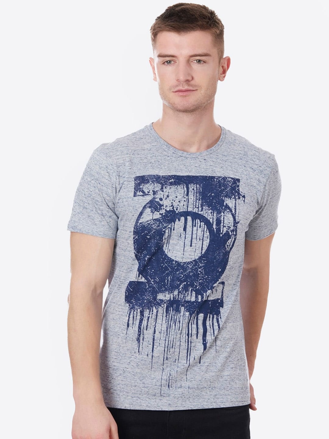 

Free Authority Men Grey Printed Dc Comics Round Neck T-shirt