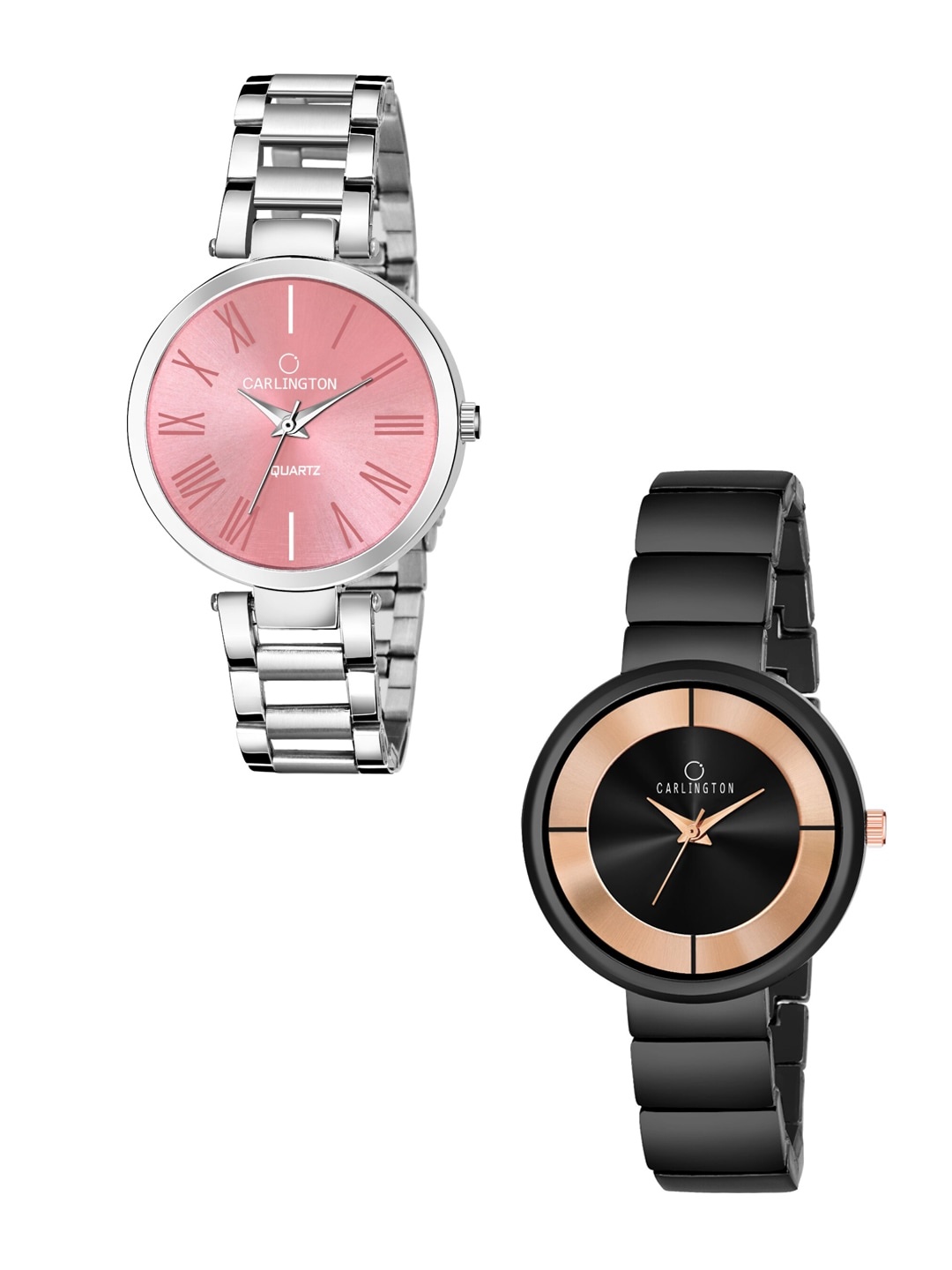 

CARLINGTON Women Set of 2 Analogue Watches 112-114, Pink