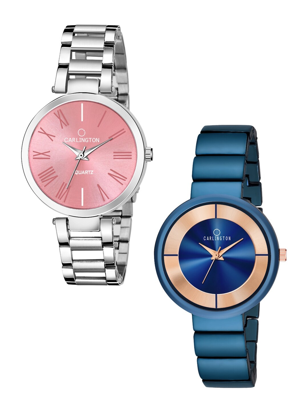 

CARLINGTON Women Pink & Blue Analogue Watch