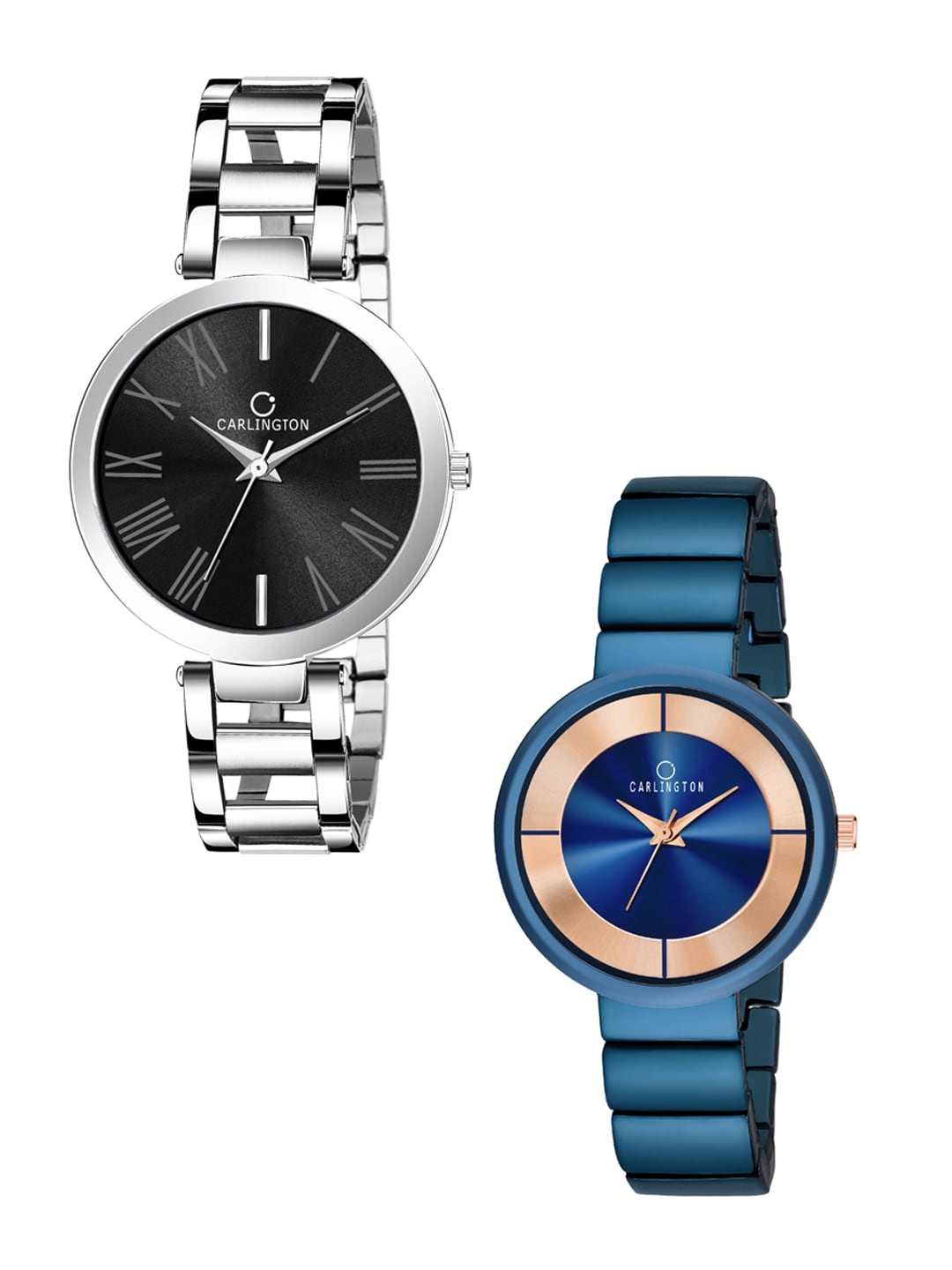 

CARLINGTON Women Set of 2 Black & Blue Analogue Watch 112 114