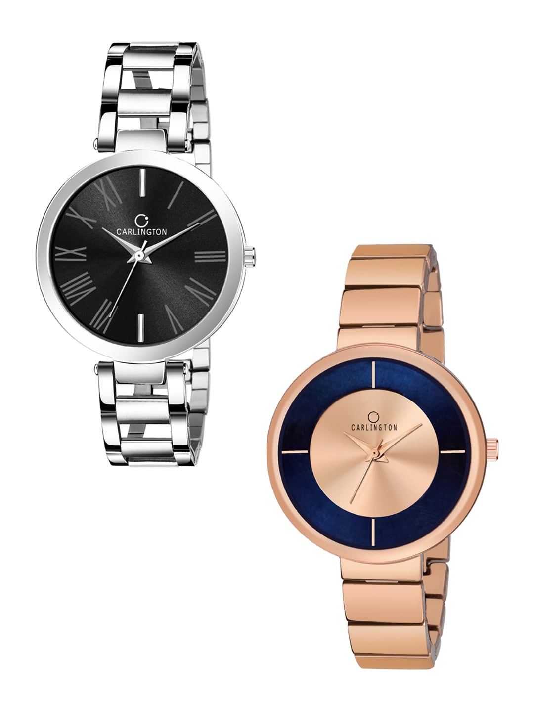 

CARLINGTON Women Set Of 2 Analogue Watches Combo 112 Black and 114