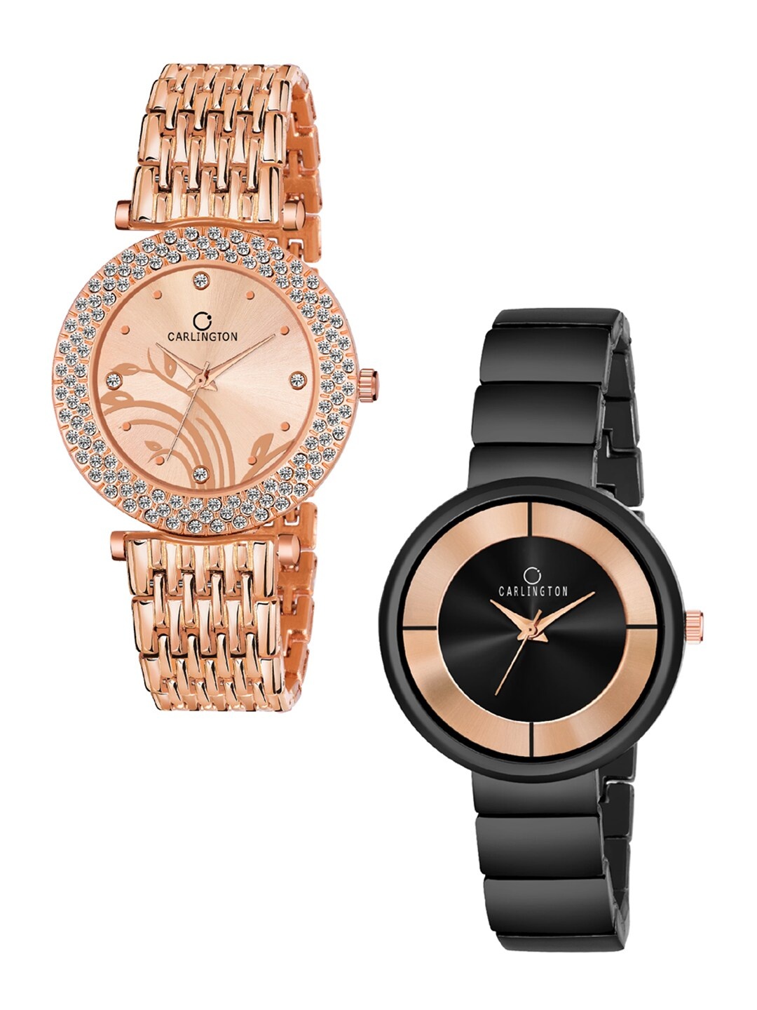 

CARLINGTON Women Set of 2 Analogue Watches 105-114, Rose gold