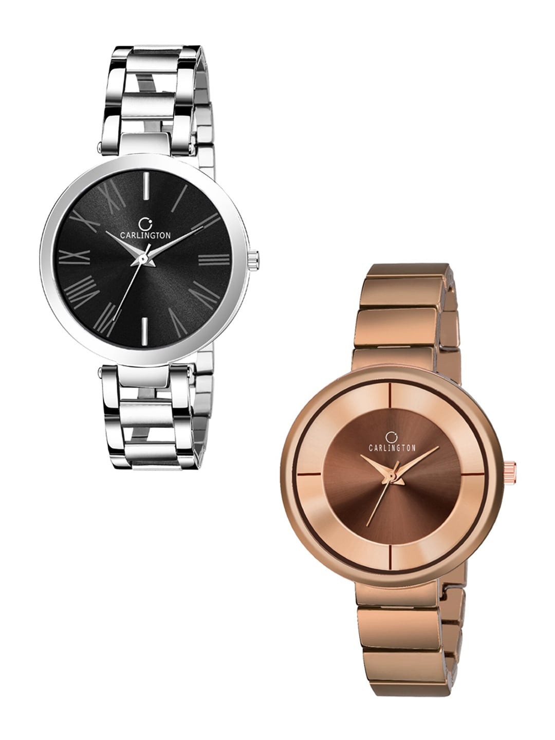 

CARLINGTON Women Set of 2 Black & Brown Analogue Watch 112 114