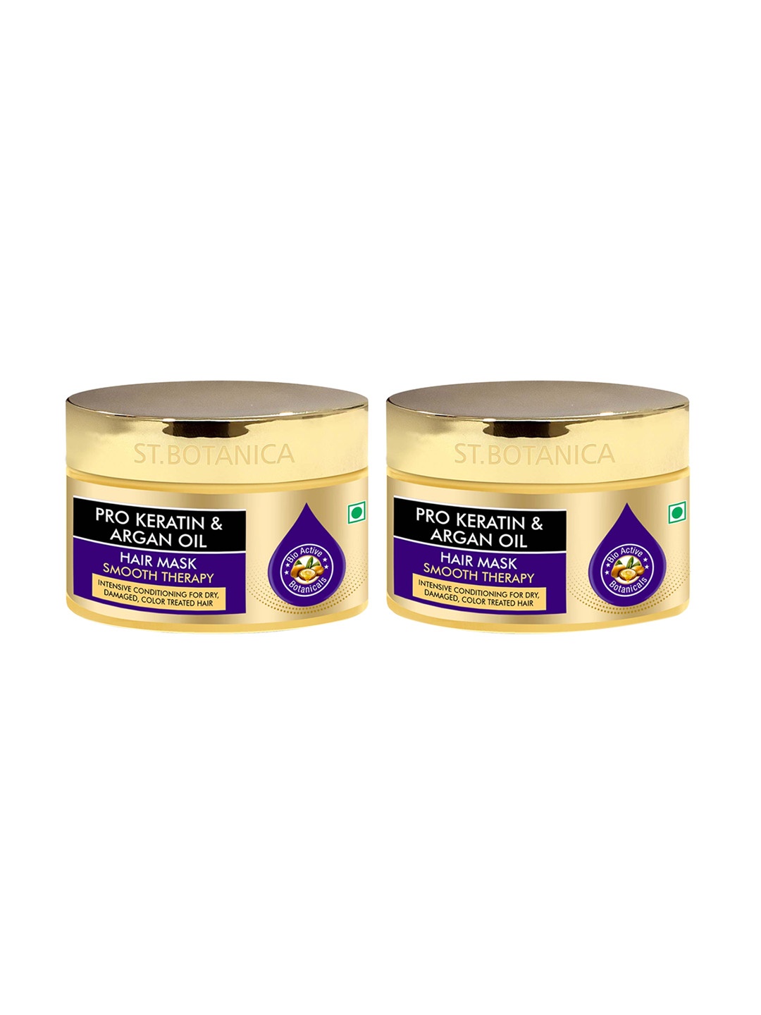 

St.Botanica Pro Keratin & Argan Oil Hair Mask 200ml Pack Of 2, Gold