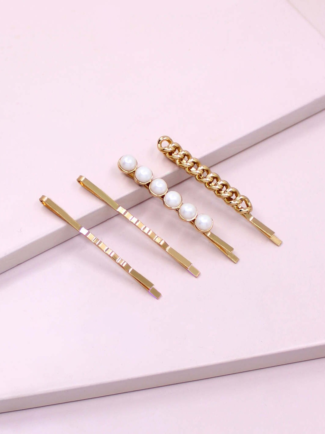 

Runway Ritual Girls Gold-Toned & White Set of 4 Beaded Bobby Pins