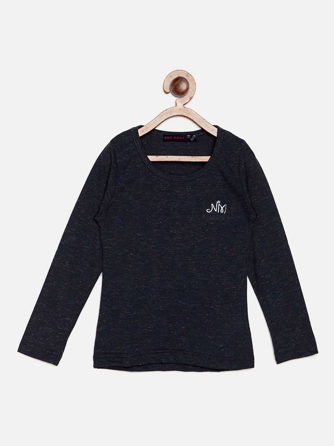 

Nins Moda Girls Black Regular Top With Embellishment