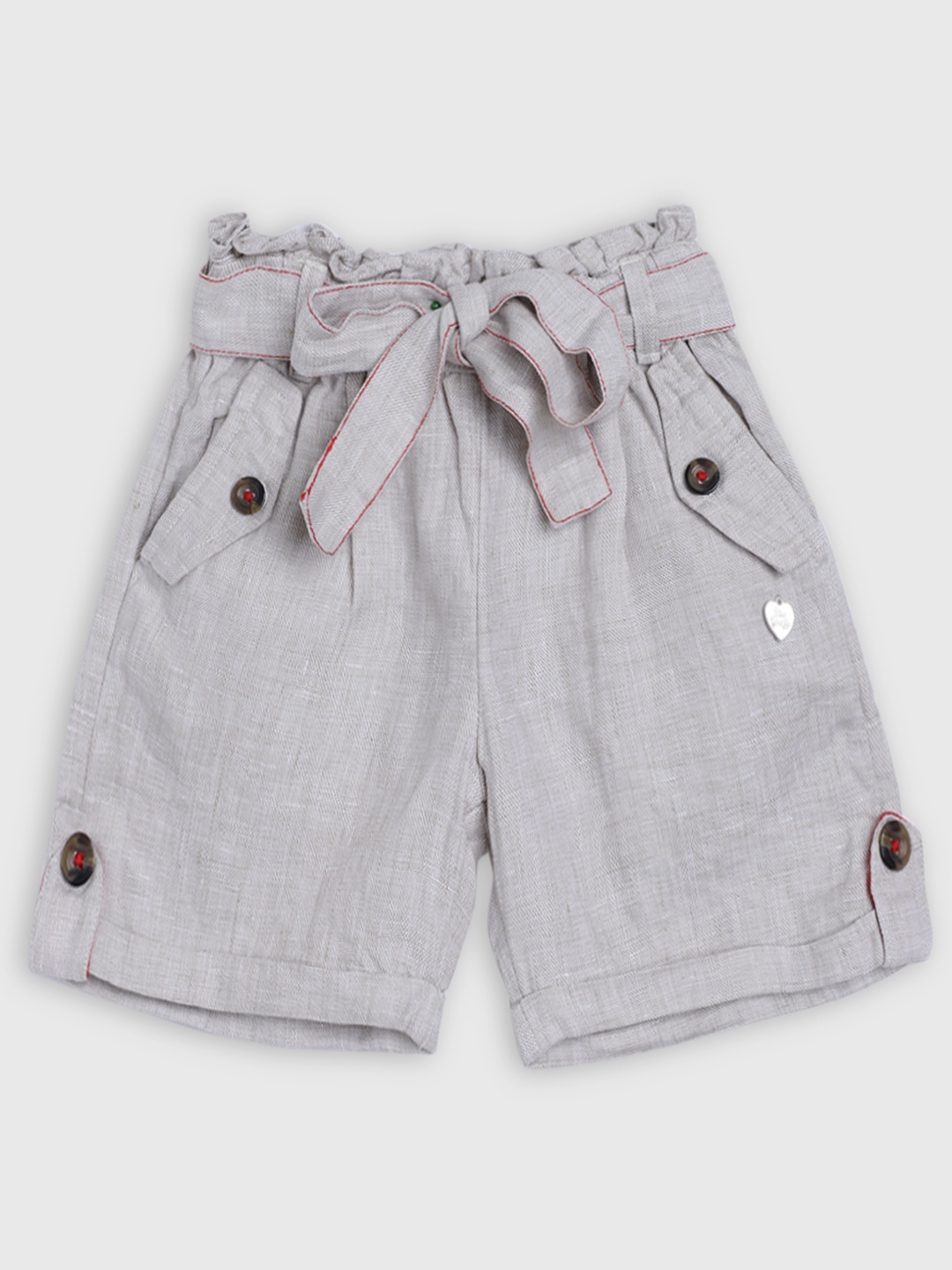 

Blue Giraffe Girls Beige Solid Regular Fit Regular Shorts