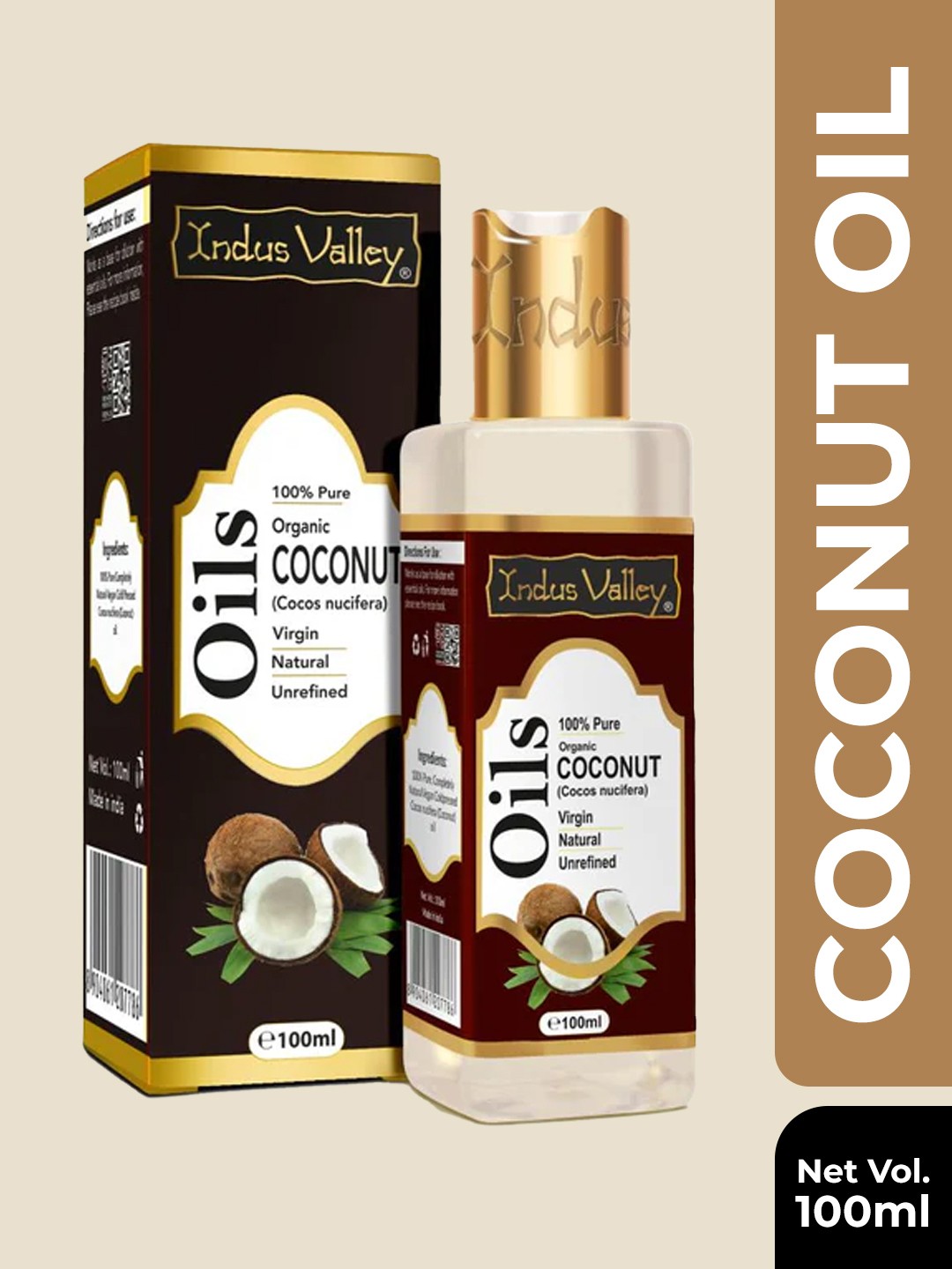 

Indus Valley Coconut Carrier Oil 100 ml, Black