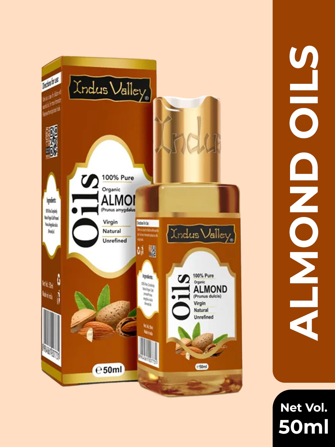 

Indus Valley Almond Carrier Massage Oil 50 ml, Orange