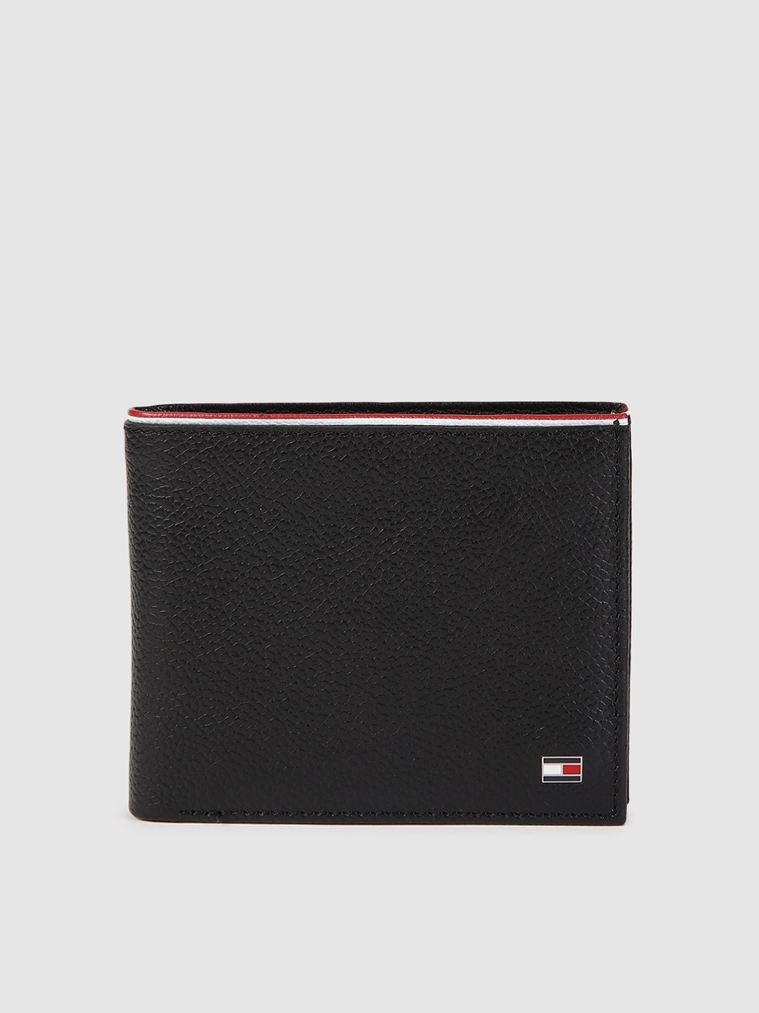 

Tommy Hilfiger Men Black Solid Leather Two Fold Wallet