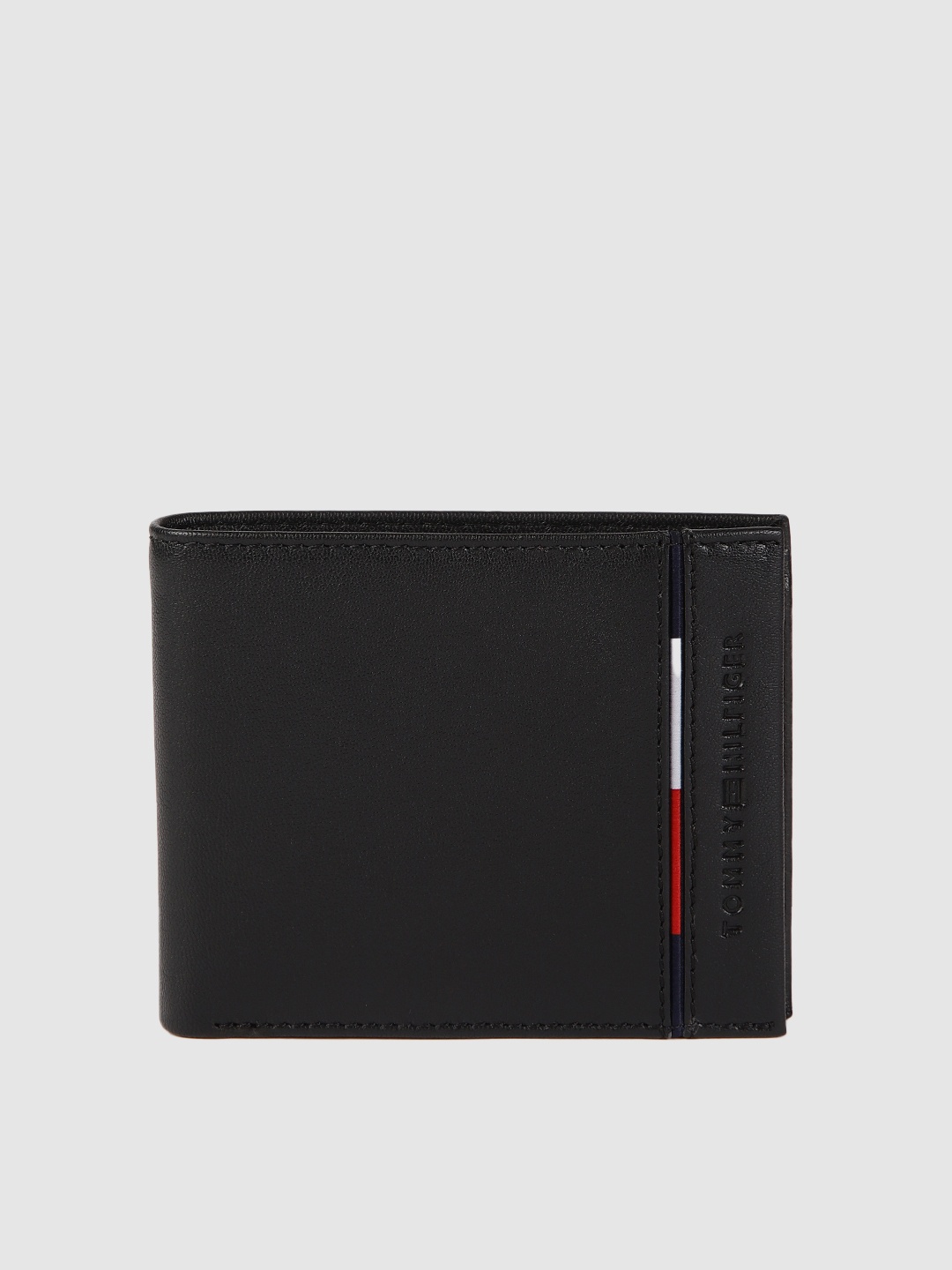 

Tommy Hilfiger Men Black Solid Leather Two Fold Wallet