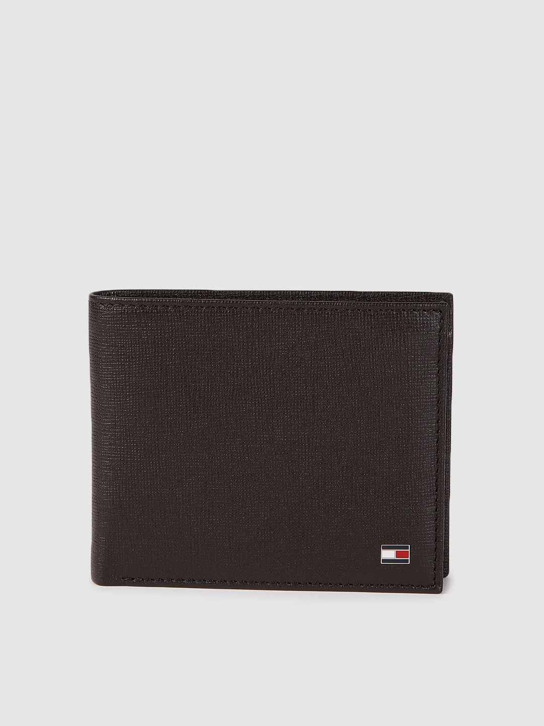 

Tommy Hilfiger Men Brown Textured Leather Two Fold Wallet