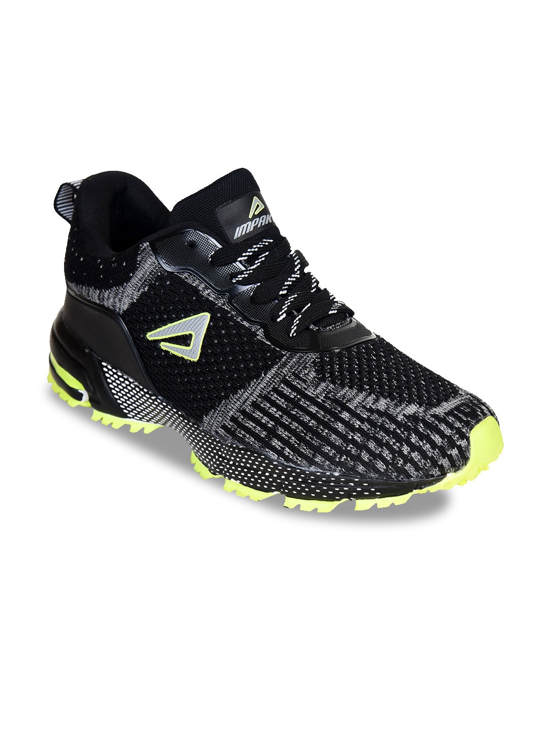 

IMPAKTO Men Black Mesh Running Shoes