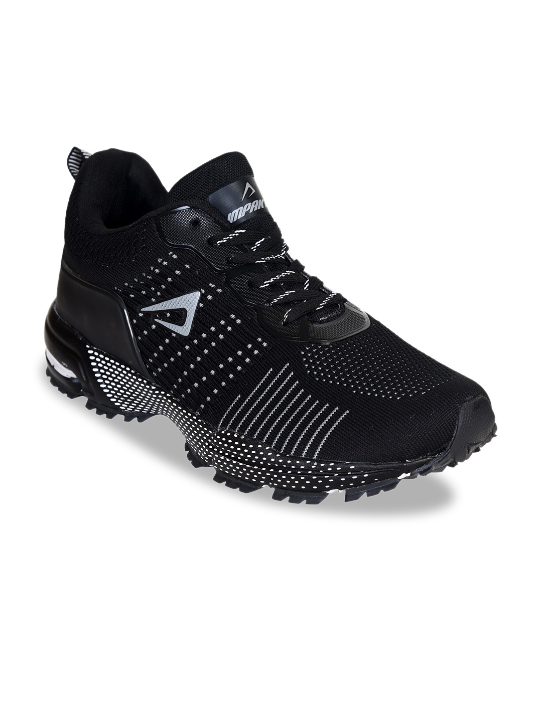 

IMPAKTO Men Black Mesh Road Running Shoes