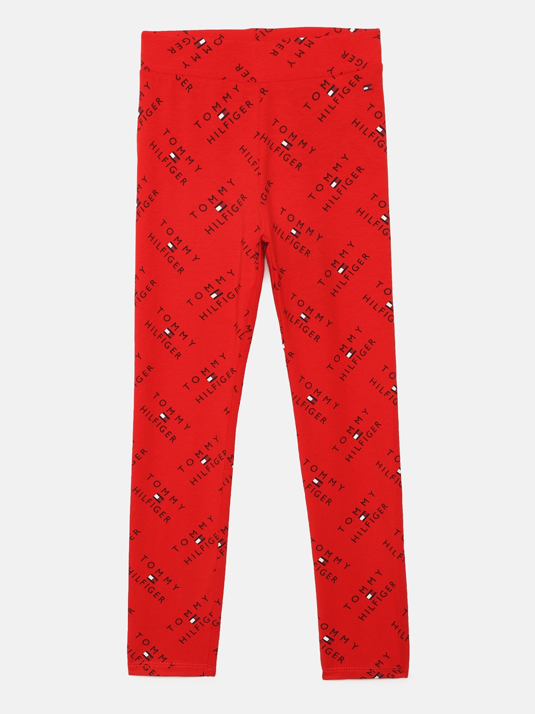 

Tommy Hilfiger Girls Red Printed Ankle-Length Leggings