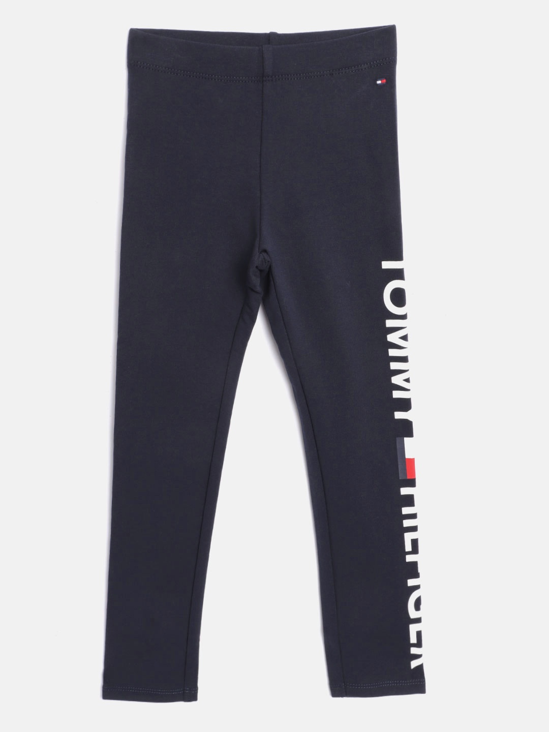

Tommy Hilfiger Girls Navy & White Brand Logo Print Detail Ankle-Length Leggings, Navy blue