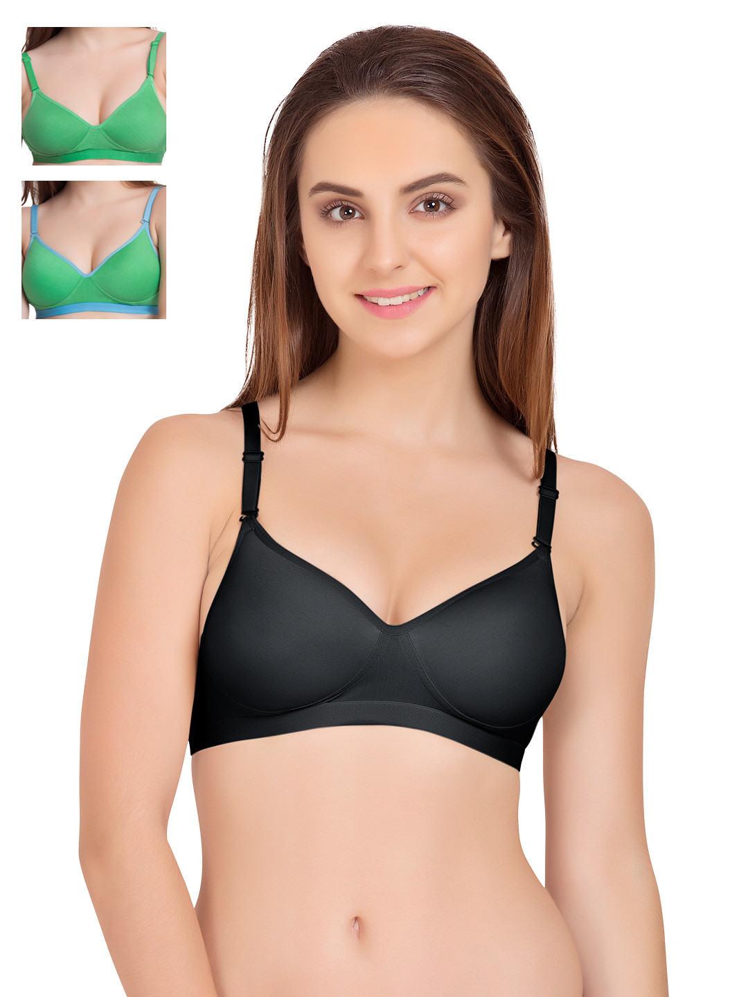 

Tweens Pack of 3 Medium-Coverage T-shirt Bras 1313, Black