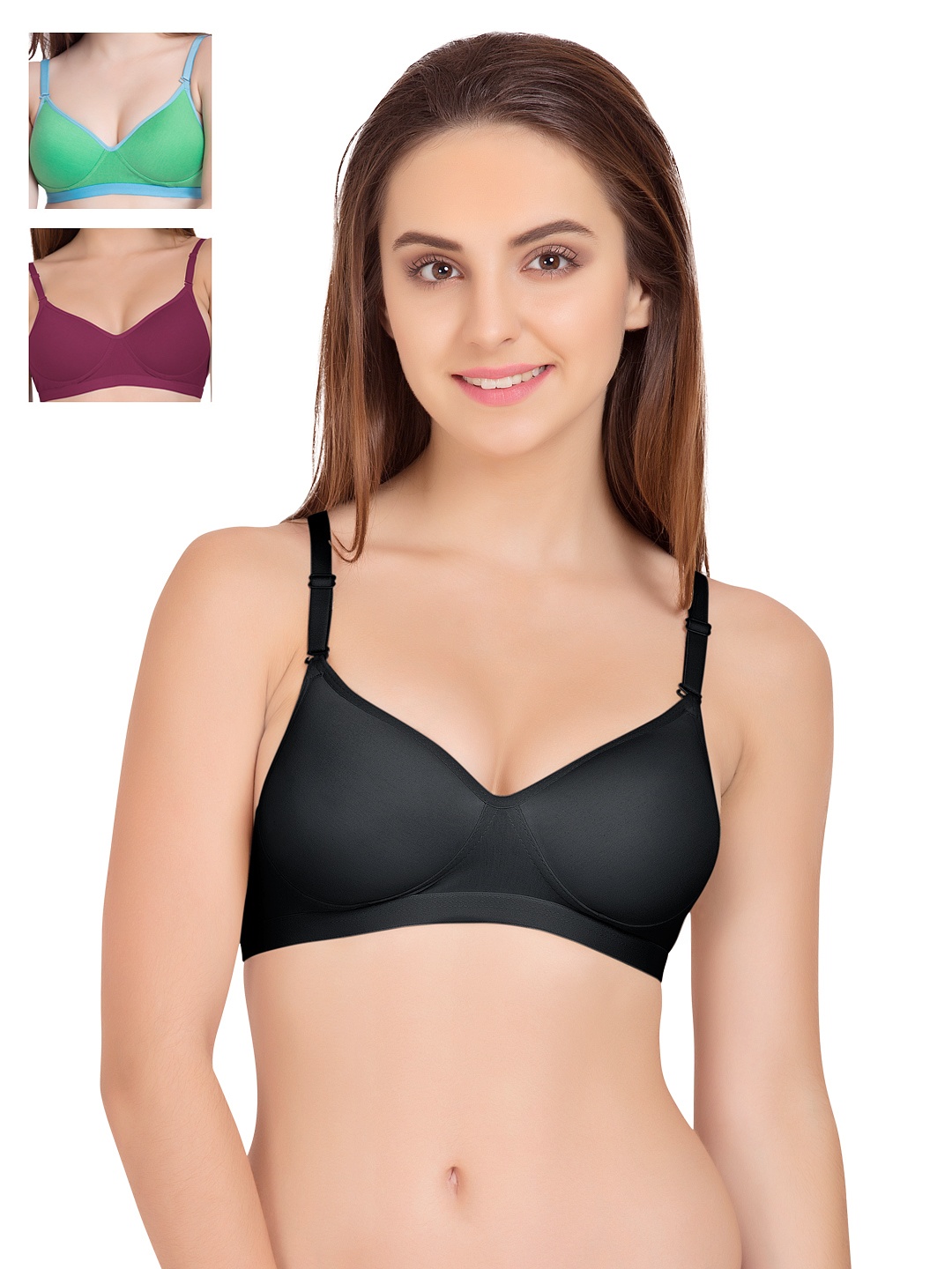 

Tweens Pack of 3 Medium-Coverage T-shirt Bras 1313, Black