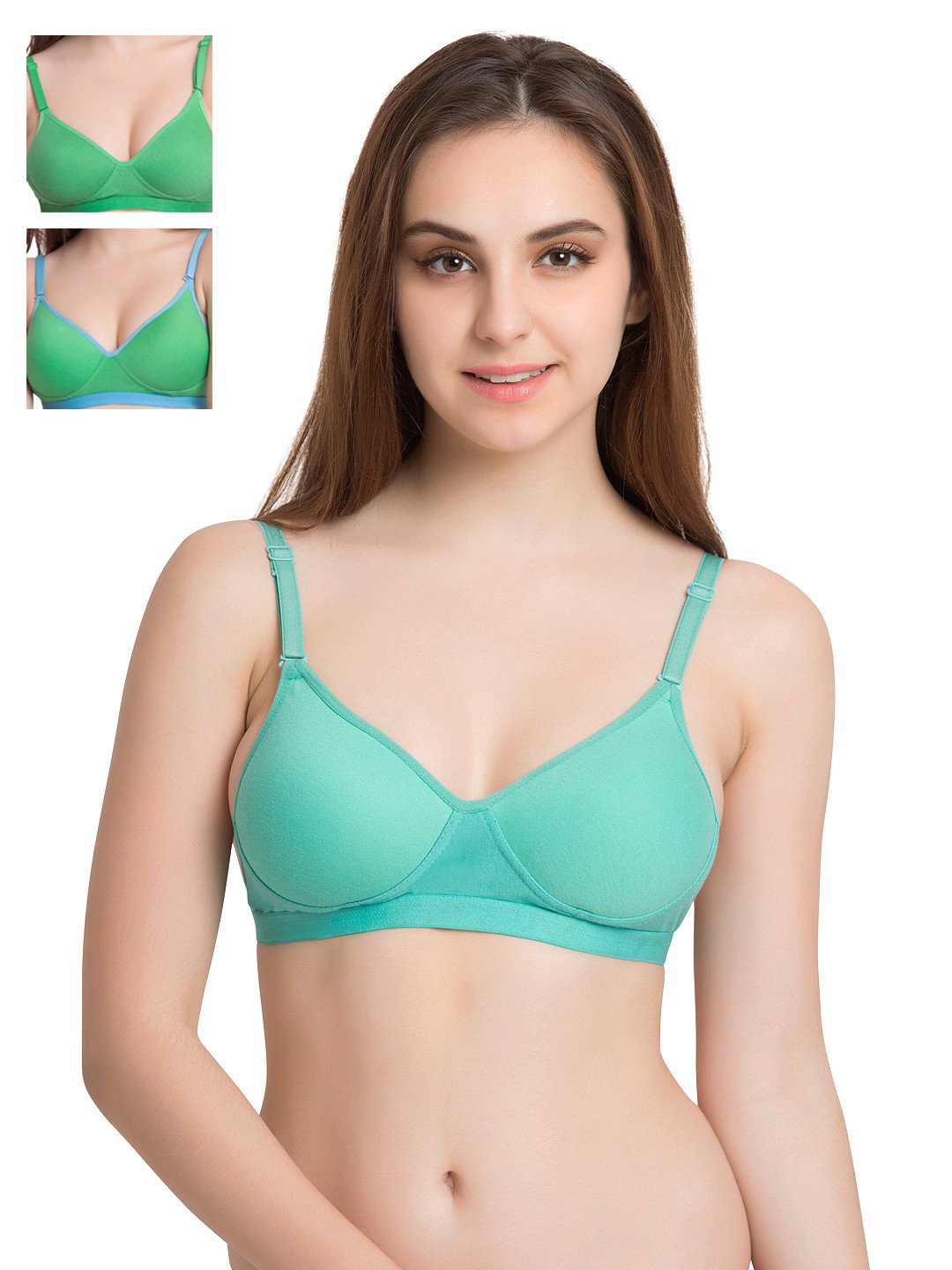 

Tweens Pack of 3 Medium-Coverage T-shirt Bras 1313, Sea green