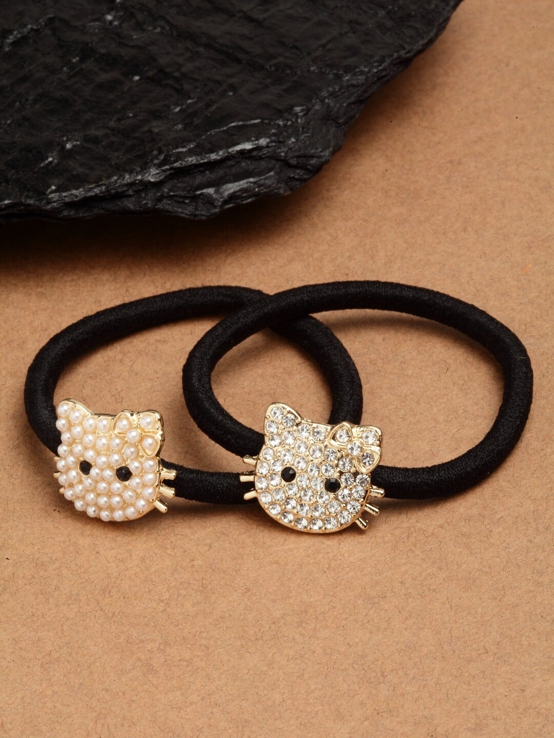 

Ferosh Women Gold Cats Rubber Bands