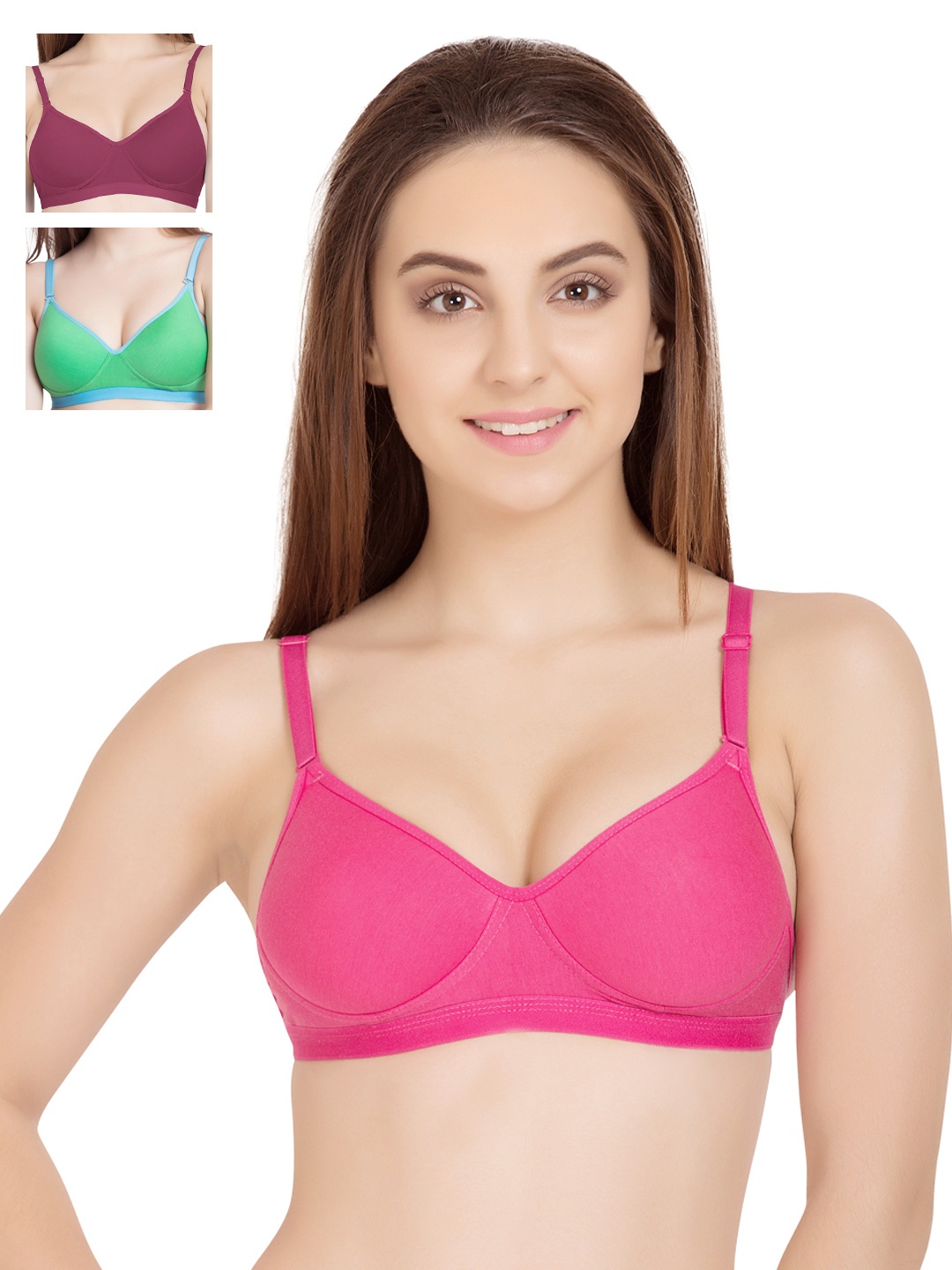 

Tweens Pack of 3 Medium-Coverage T-shirt Bras 1313, Pink