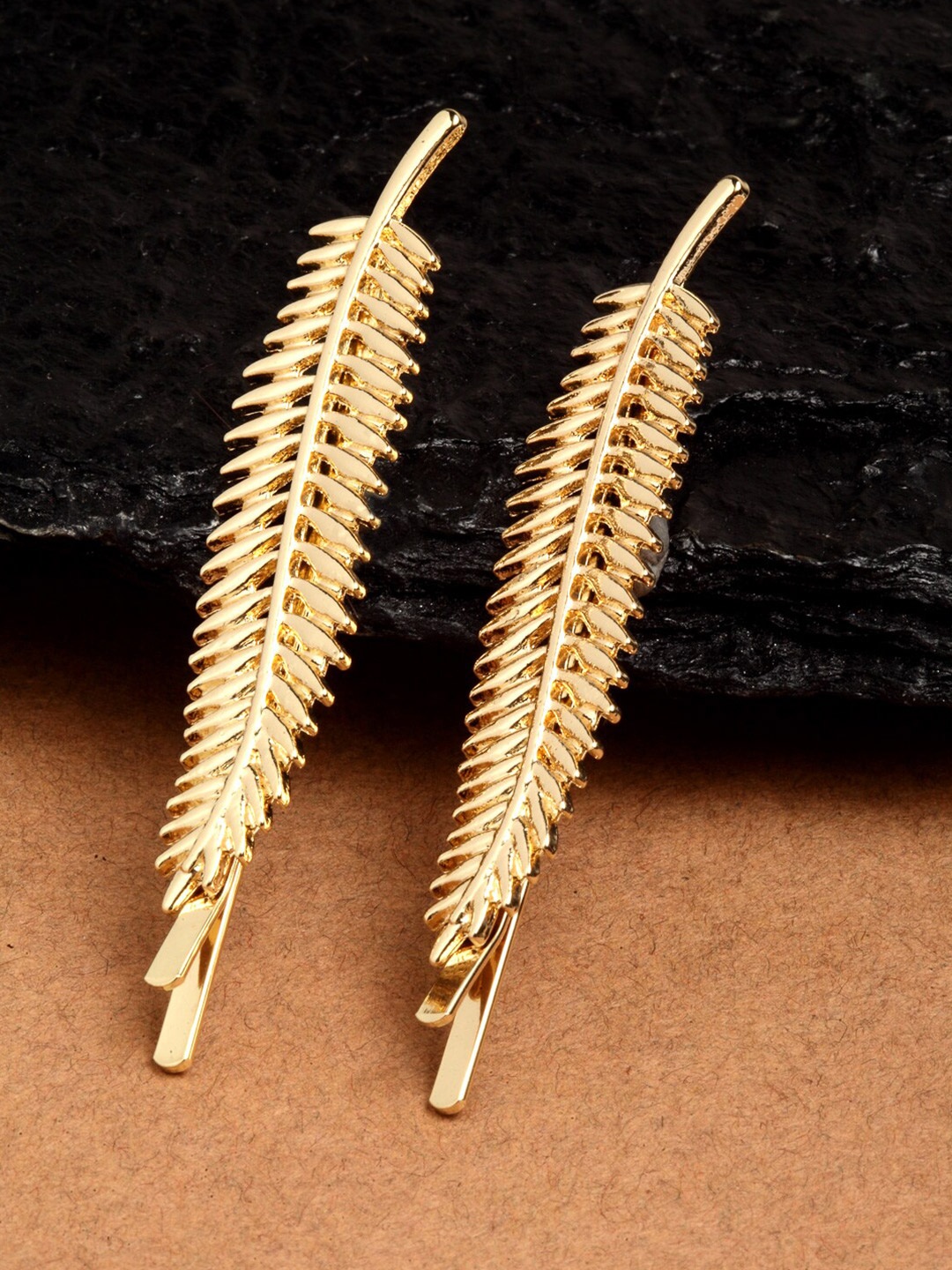 

Ferosh Set of 2 Gold-Toned Embellished Bobby Pins