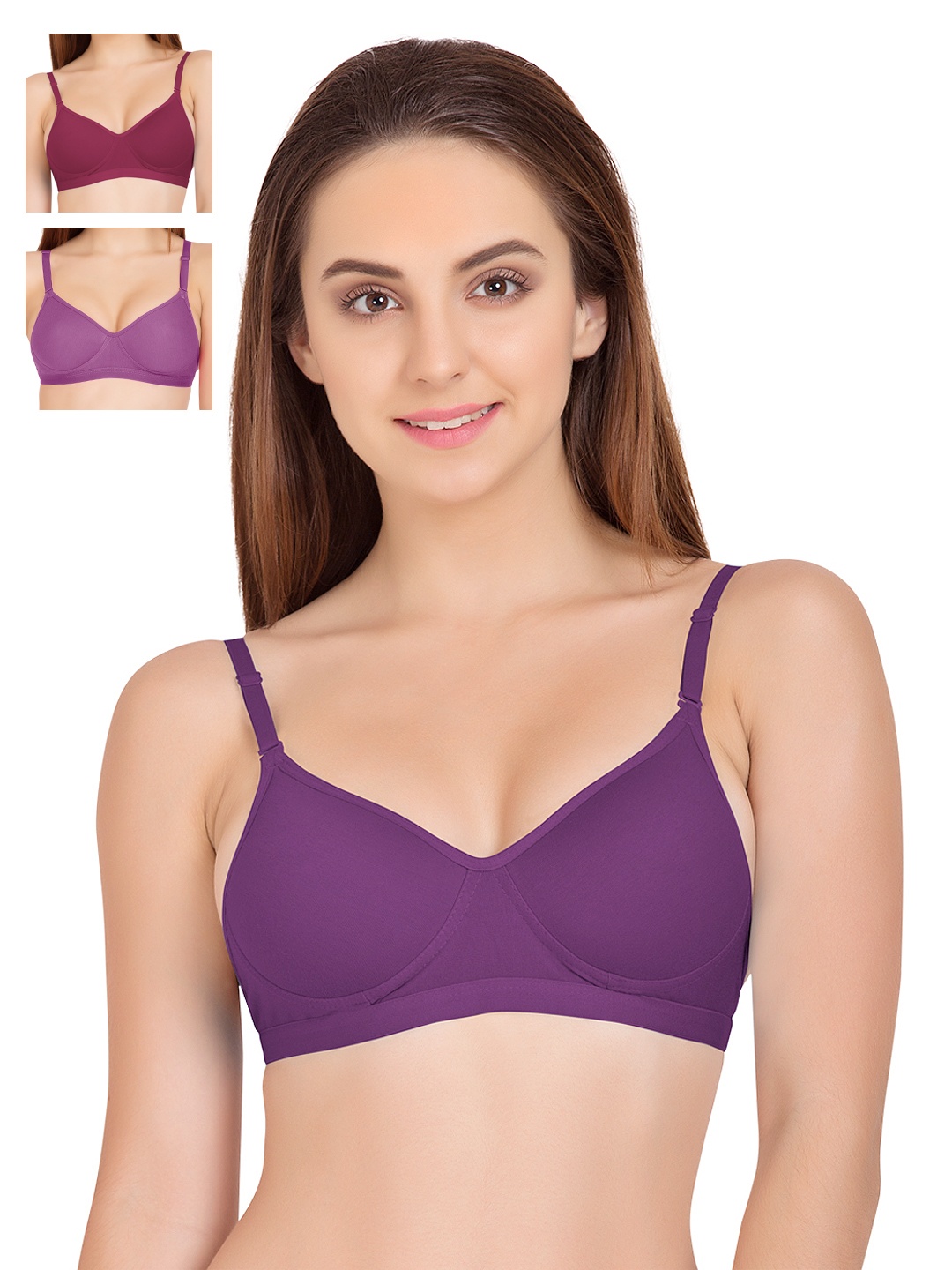 

Tweens Pack of 3 Medium-Coverage T-shirt Bras 1313, Burgundy
