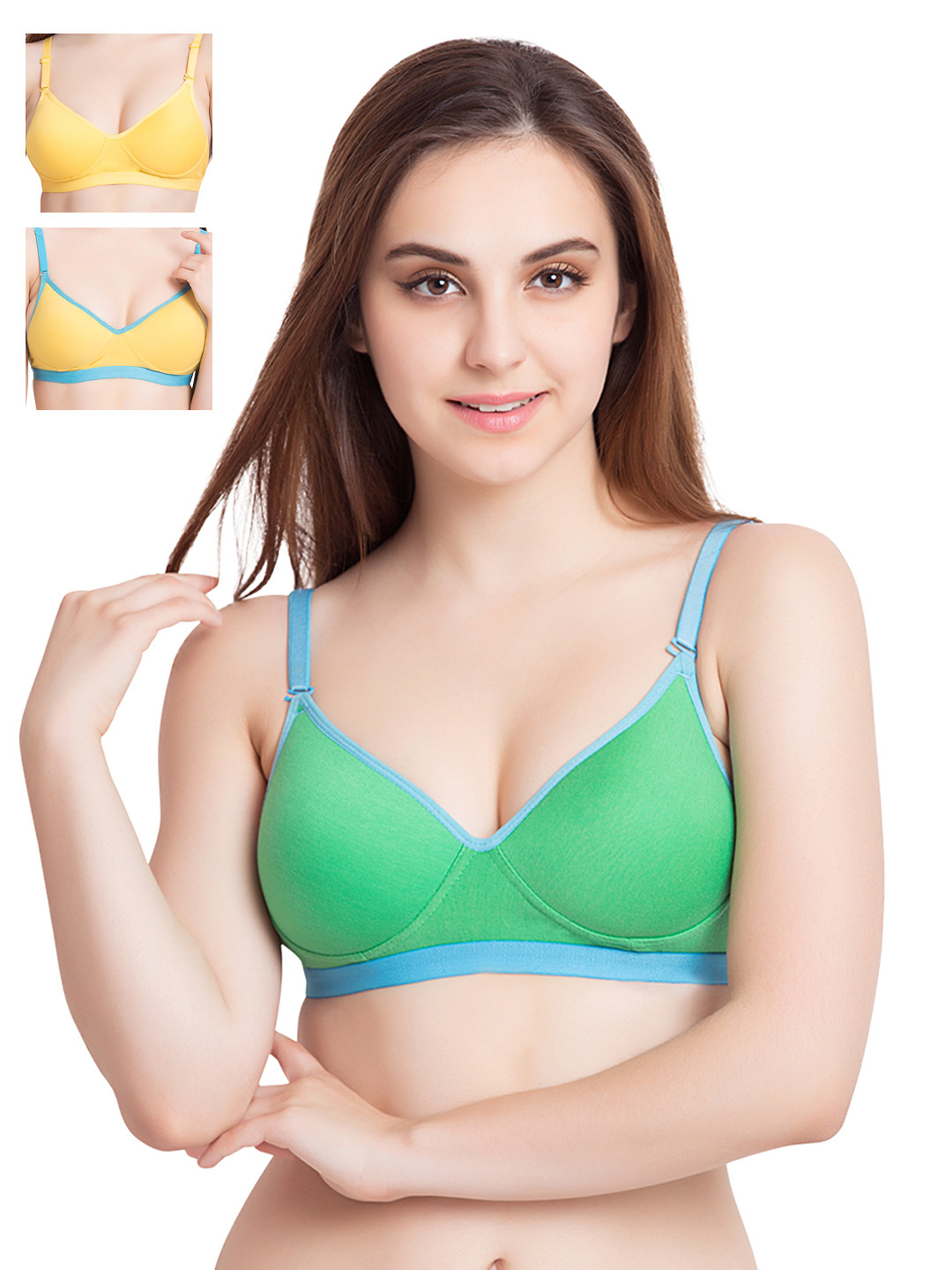 

Tweens Pack of 3 Medium-Coverage T-shirt Bras 1313, Green