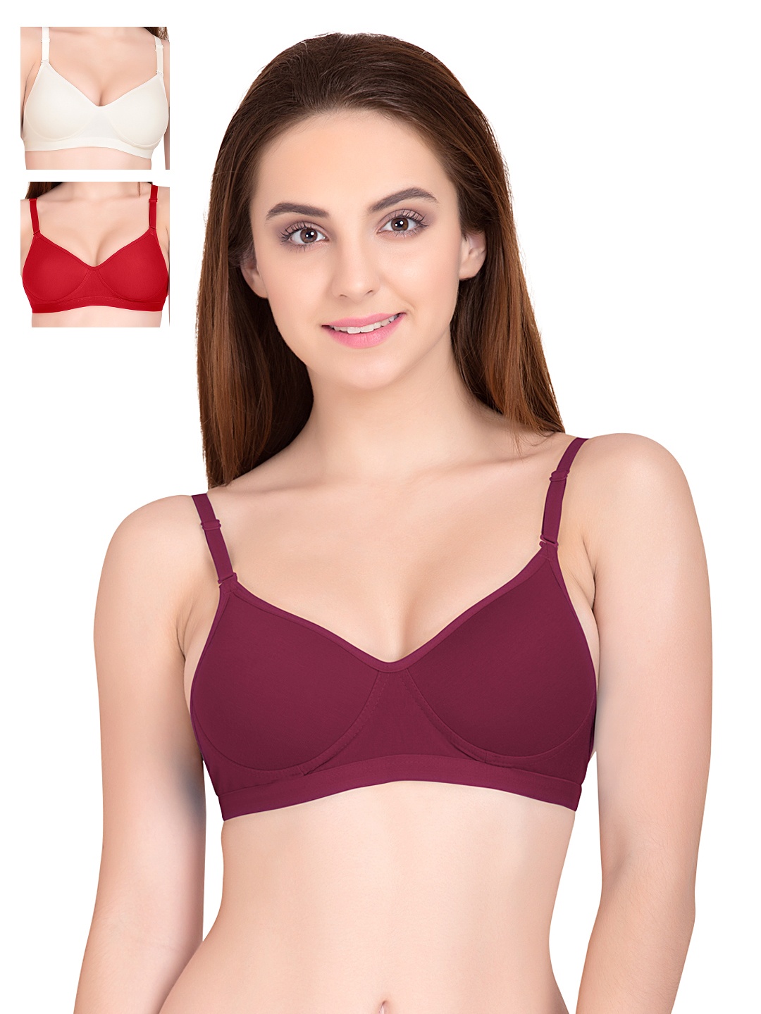 

Tweens Pack of 3 Medium-Coverage T-shirt Bras 1313, Off white