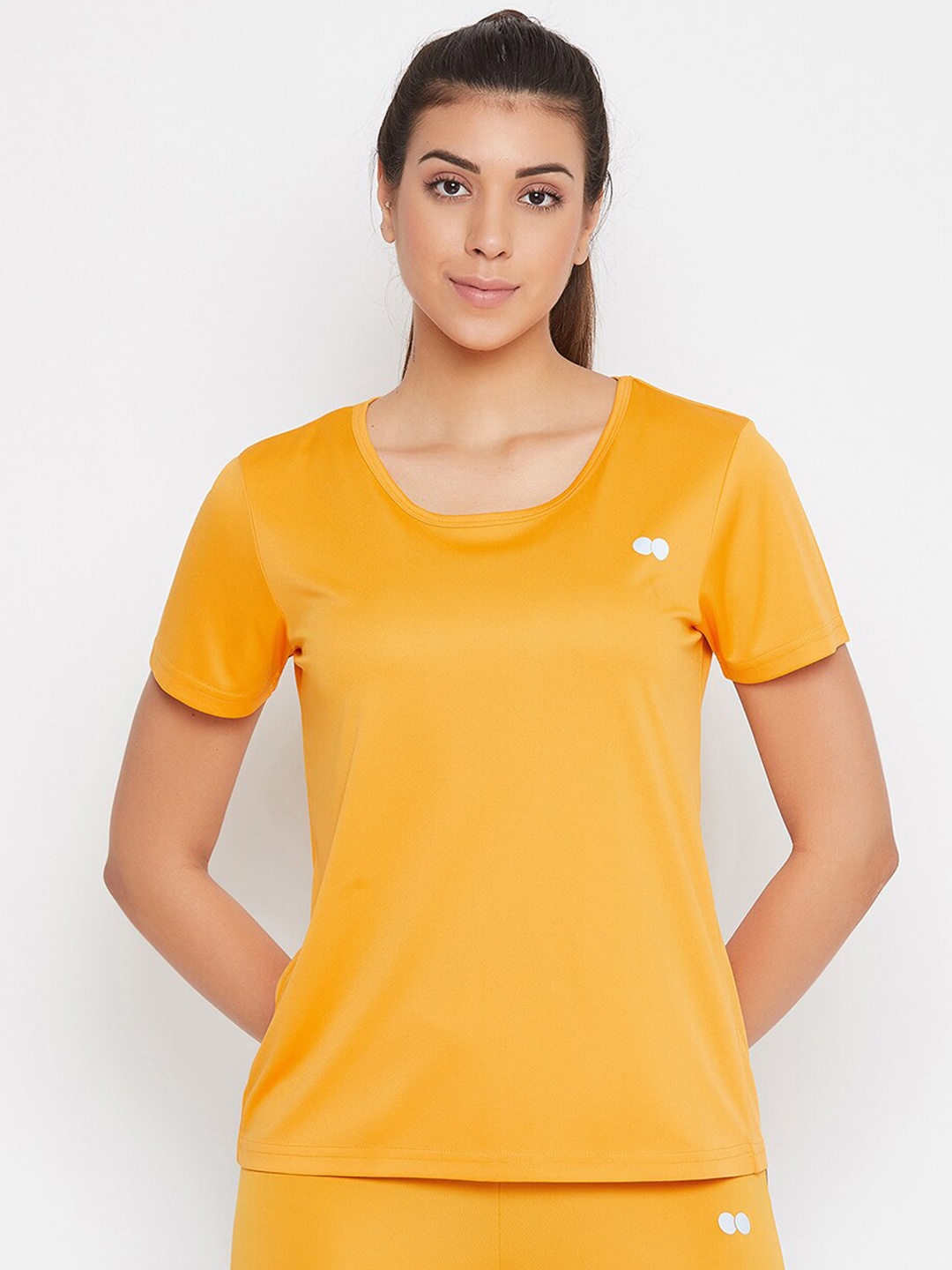 

Clovia Yellow Solid Styled Back Top
