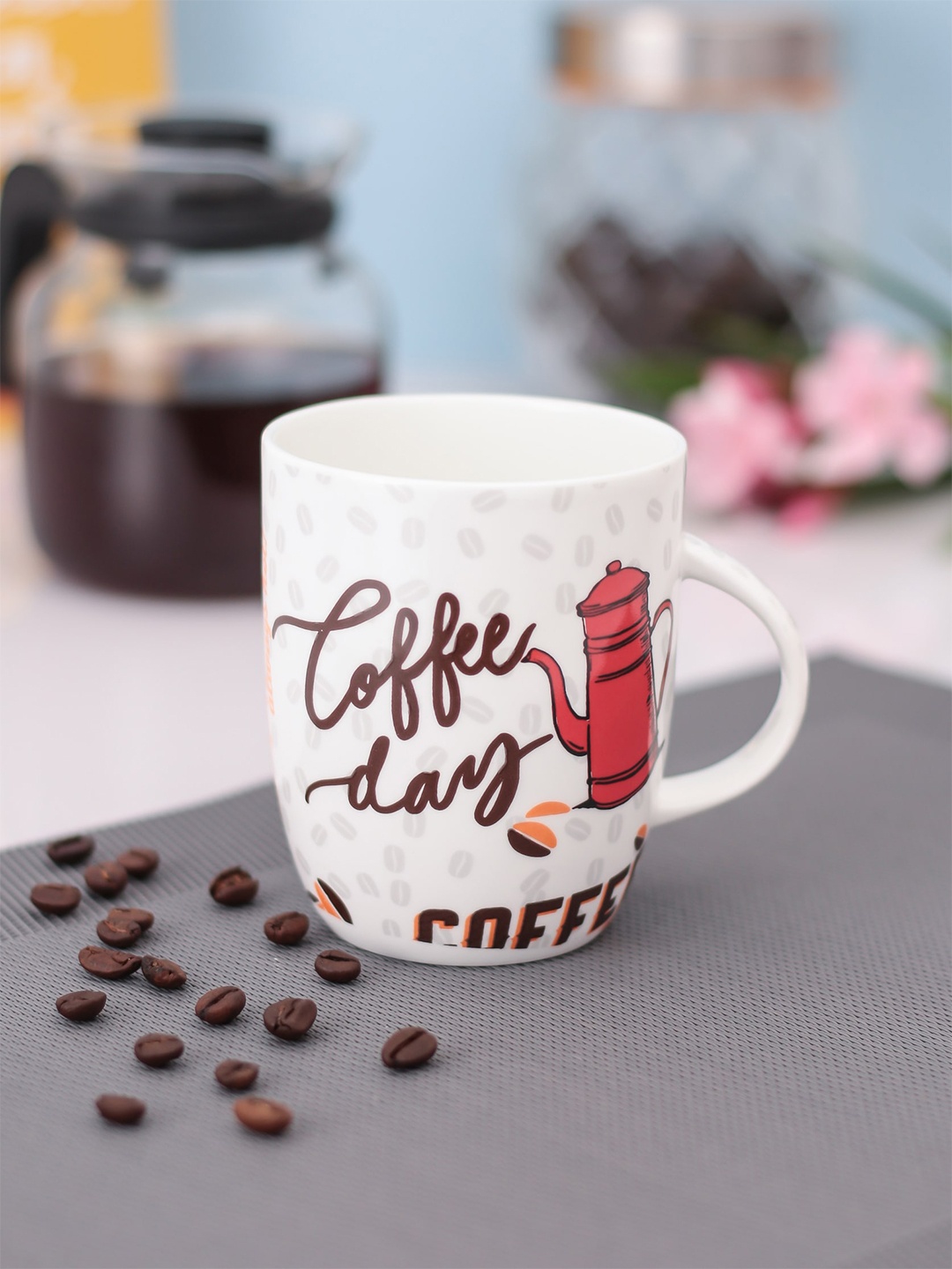 

CLAY CRAFT Multicoloured Printed Ceramic Mugs 300 ml, Multi