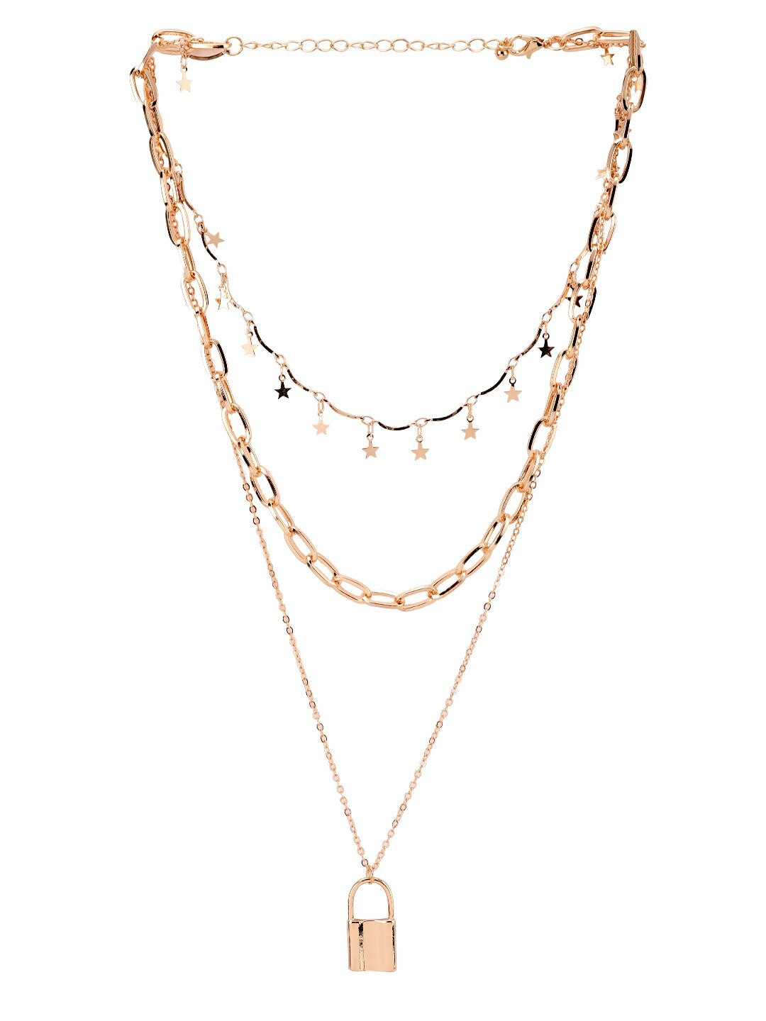 

Kazo Rose Gold Brass Rose Gold-Plated Layered Necklace