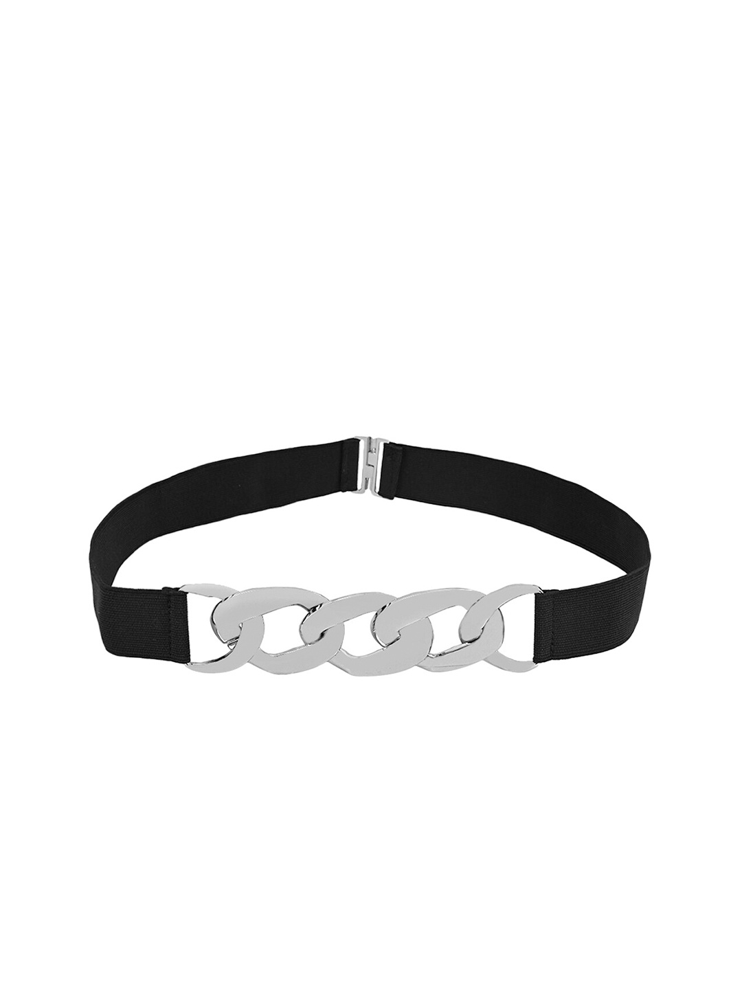 

BuckleUp Women Black & Silver-Toned Textured Belt