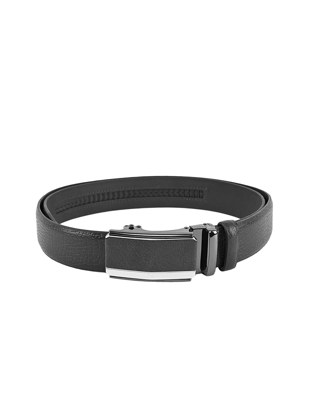 

BuckleUp Men Black Textured Leather Belt